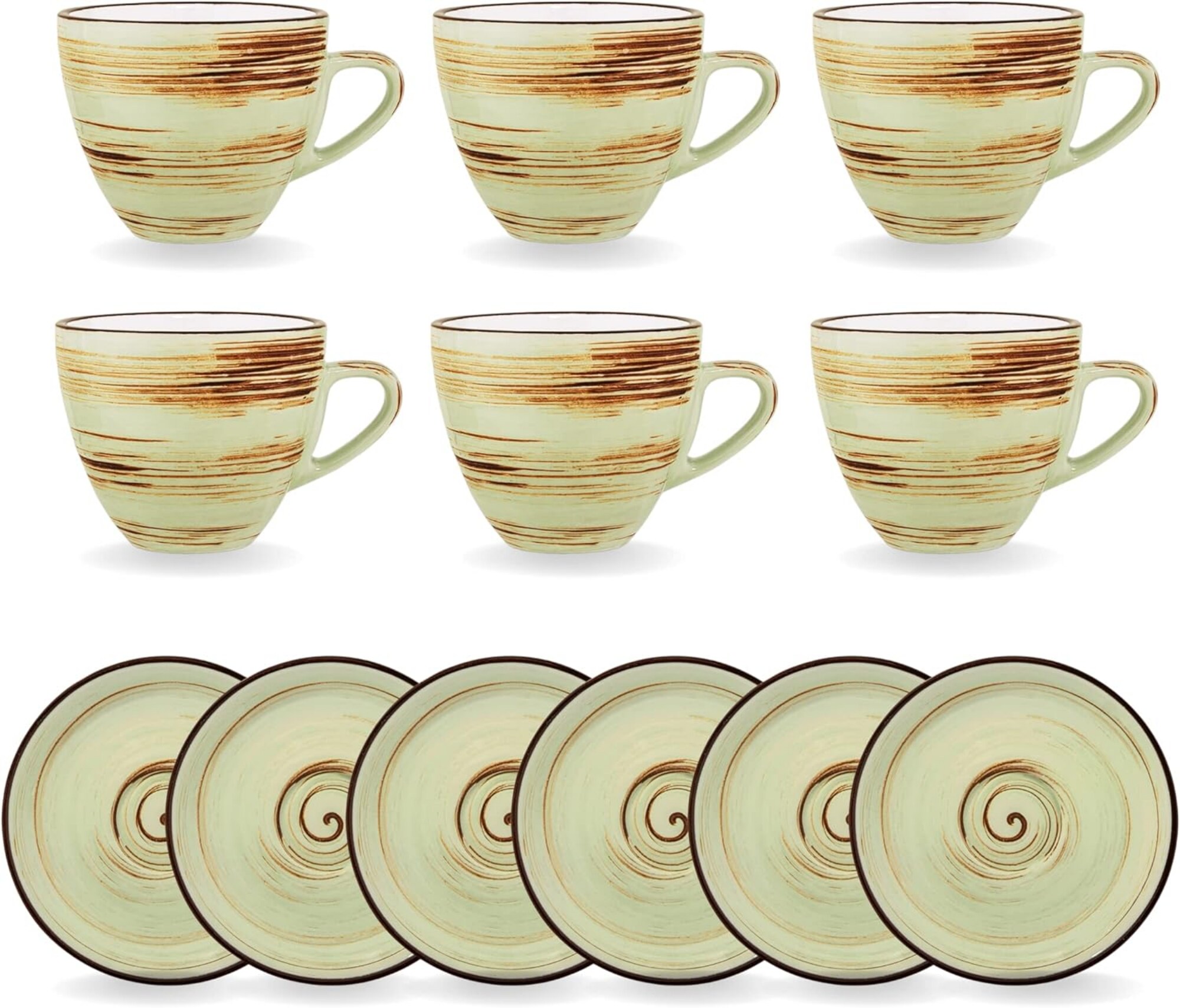 Wilmax Spiral Tassen-Set 110 ml, 6er-Set, Porzellan, Elegant & Sp&uuml;lmaschinenfest - Bild 1
