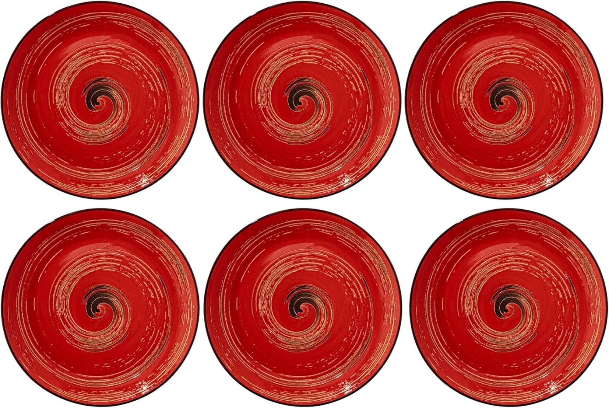 Wilmax COLORBOOM Dessertteller-Set 20 cm, 6er-Set, Porzellan, Rot, Modern & Praktisch - Bild 1
