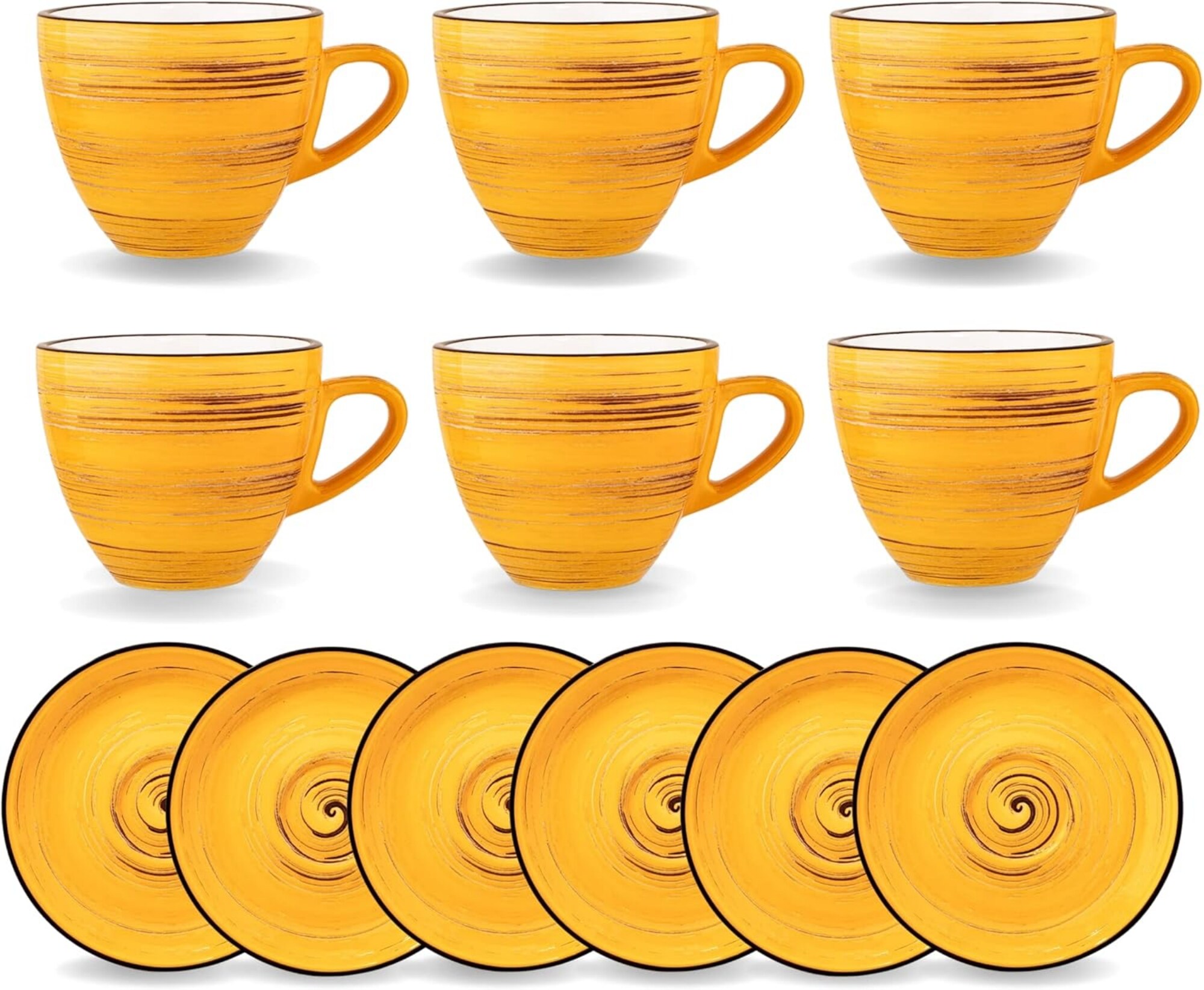 SPIRAL Tassen-Set mit Untertassen 190 ml, 6er Set, Porzellan, Modernes Design - Bild 1