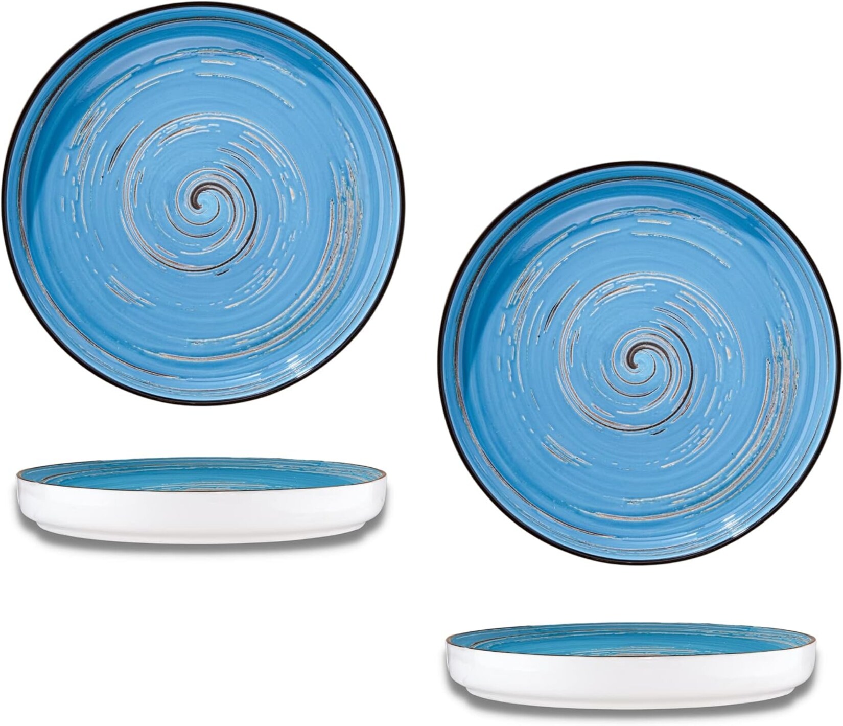 Wilmax SPIRAL Gourmetteller 2er-Set, 23 cm, originelle Form, kratzfest, modernes Design, handpoliertes Porzellan, ideal für Haushalt und Restaurants