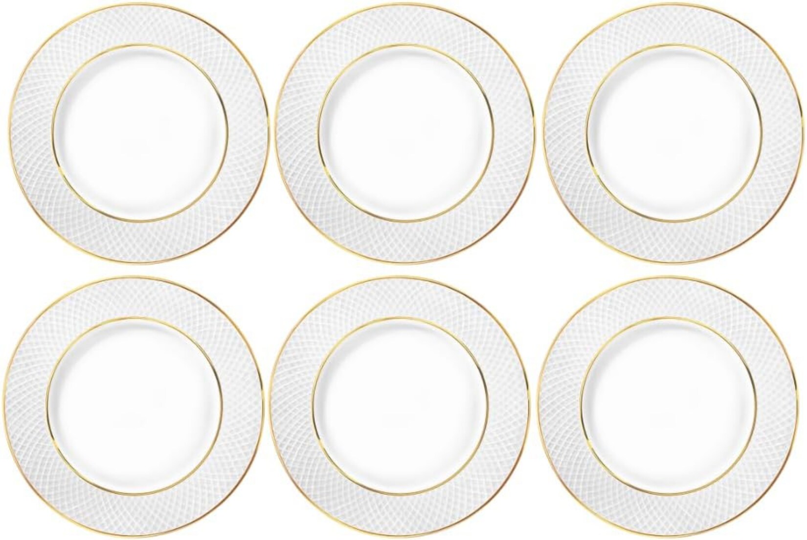 Teller mit Goldmuster – 6er-Set – Ø 20 cm – Porzellan – Handgefertigt | 08682455436881