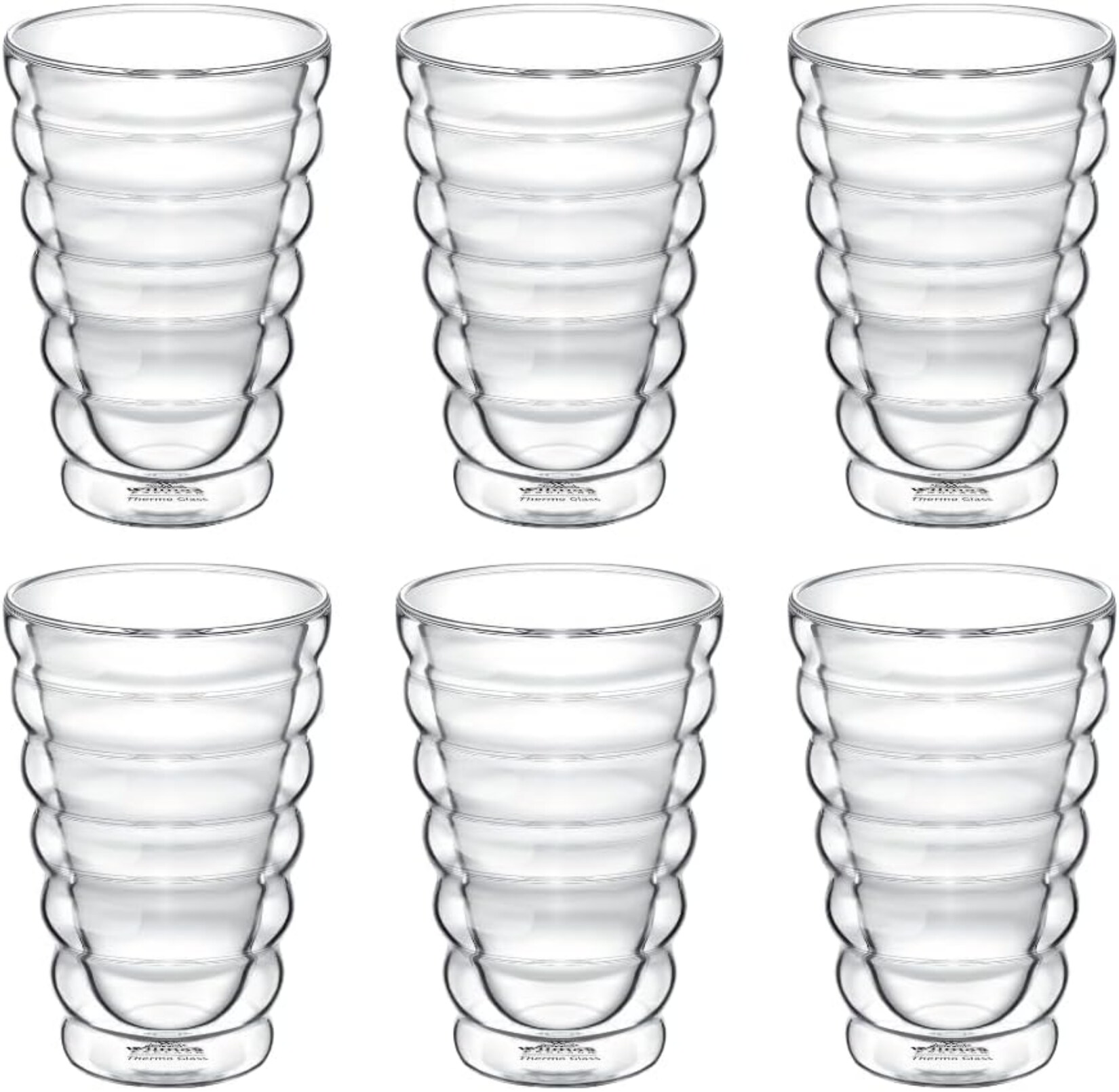 Wilmax Thermogläser Bubble – Doppelwandige Gläser – 300 ml – 6er-Set | 08682455437260