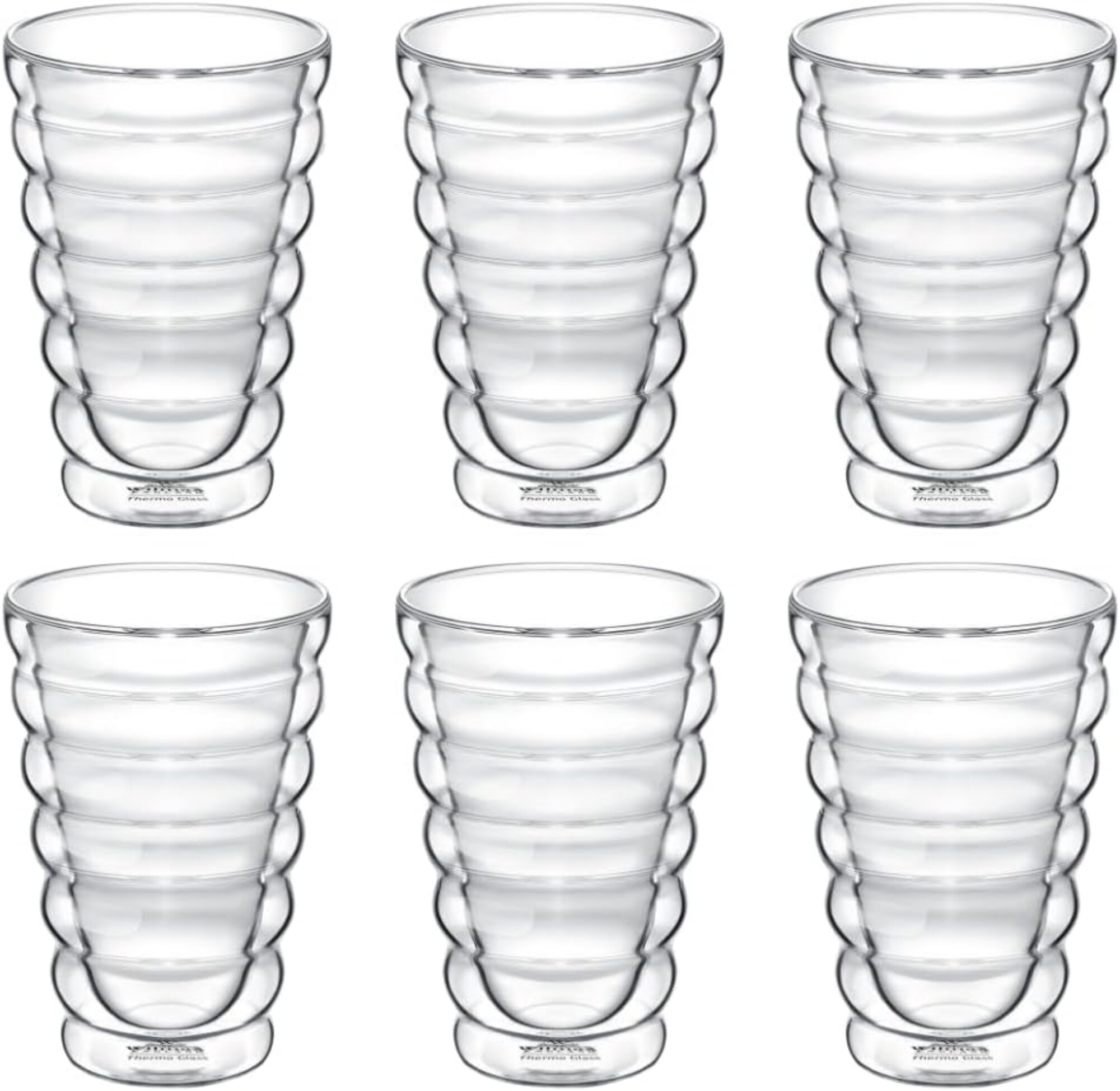 Wilmax Thermogl&auml;ser - 6er-Set - F&uuml;r Kaffee, Tee & kalte Getr&auml;nke - 400 ml - Bild 1