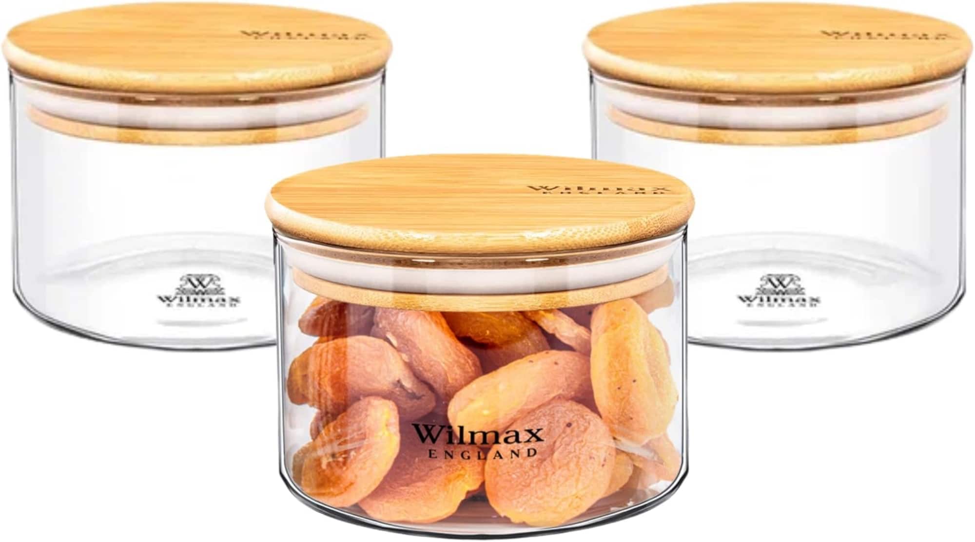 Wilmax Vorratsdosen mit Deckel - 3er-Set - 400 ml - Glasbeh&auml;lter f&uuml;r K&uuml;che - Bild 1