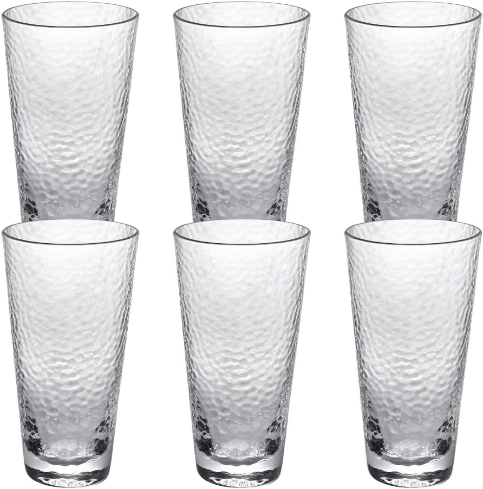 Wilmax Trinkgl&auml;ser - 6er-Set - 320 ml - Geh&auml;mmerter Stil - Sp&uuml;lmaschinenfest - Bild 1