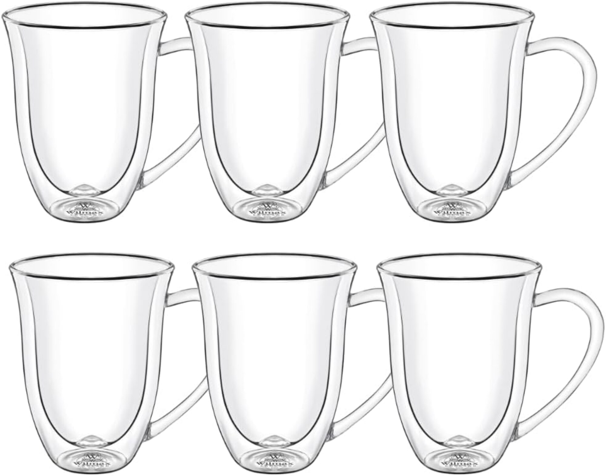 Wilmax Thermogl&auml;ser mit Henkel - 6er-Set - 250 ml - Doppelwandig & sp&uuml;lmaschinenfest - Bild 1