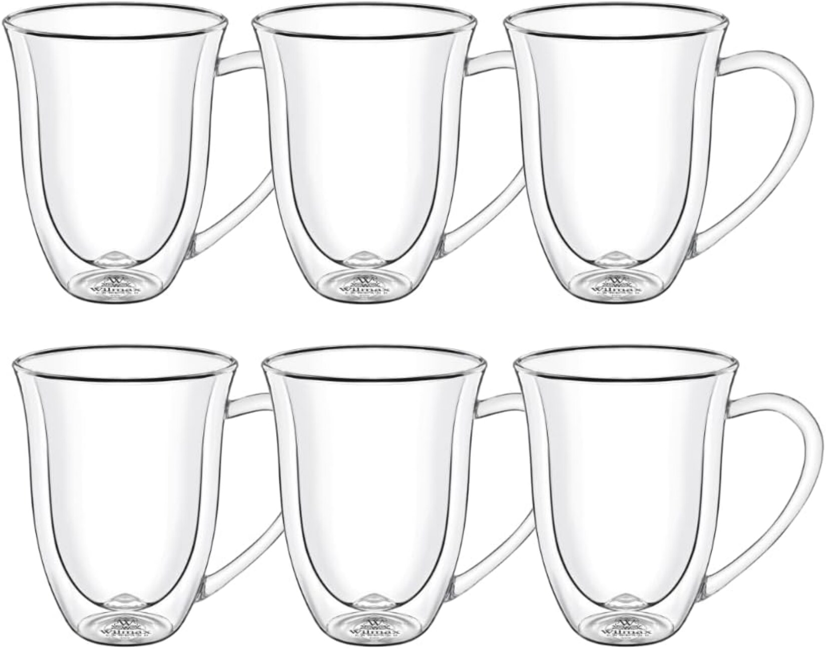 Wilmax Thermogläser mit Henkel – 6er-Set – 250 ml – Doppelwandig & spülmaschinenfest | 08682455437628
