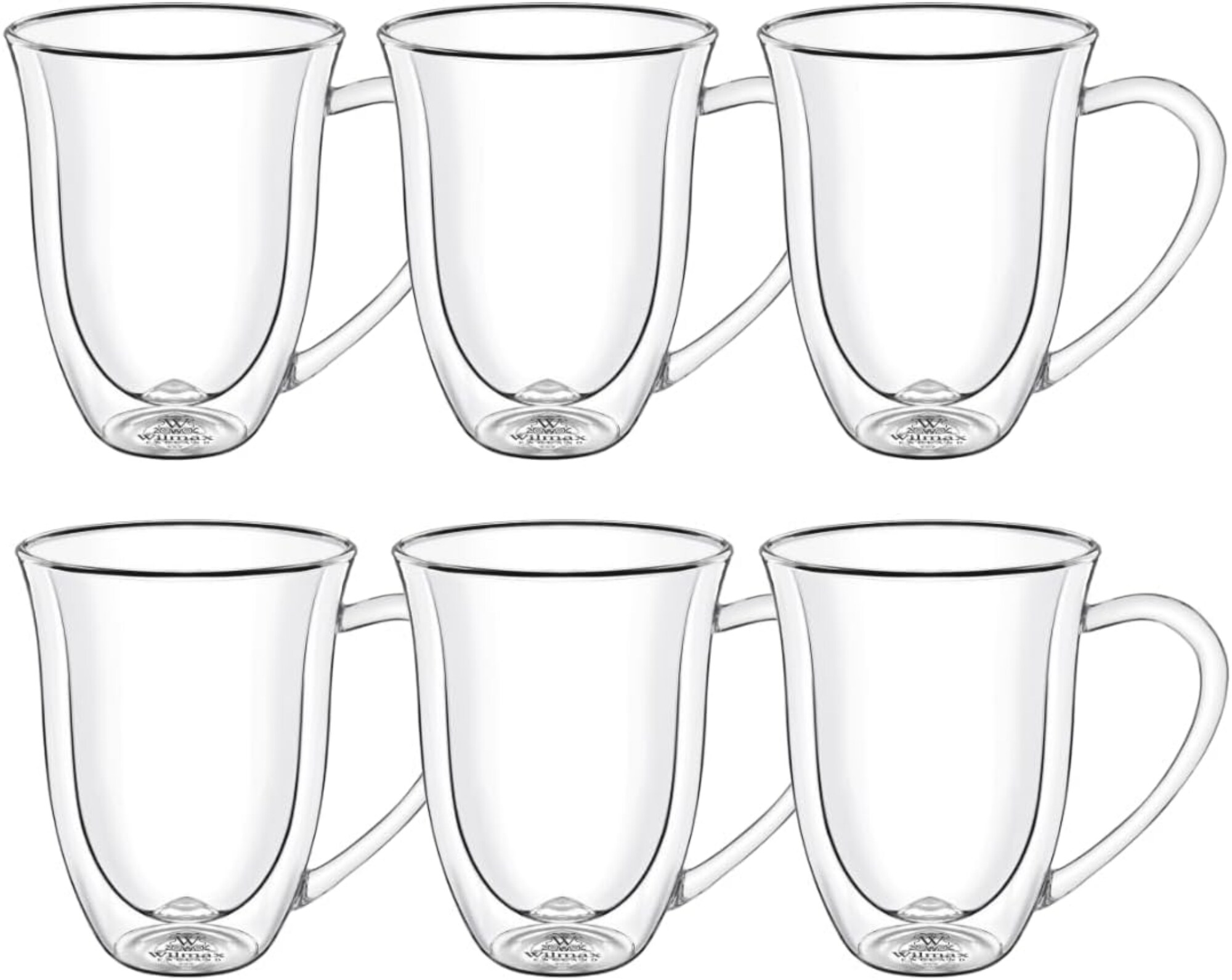 Wilmax Thermogl&auml;ser mit Henkel - 6er-Set - 400 ml - Doppelwandig & sp&uuml;lmaschinenfest - Bild 1
