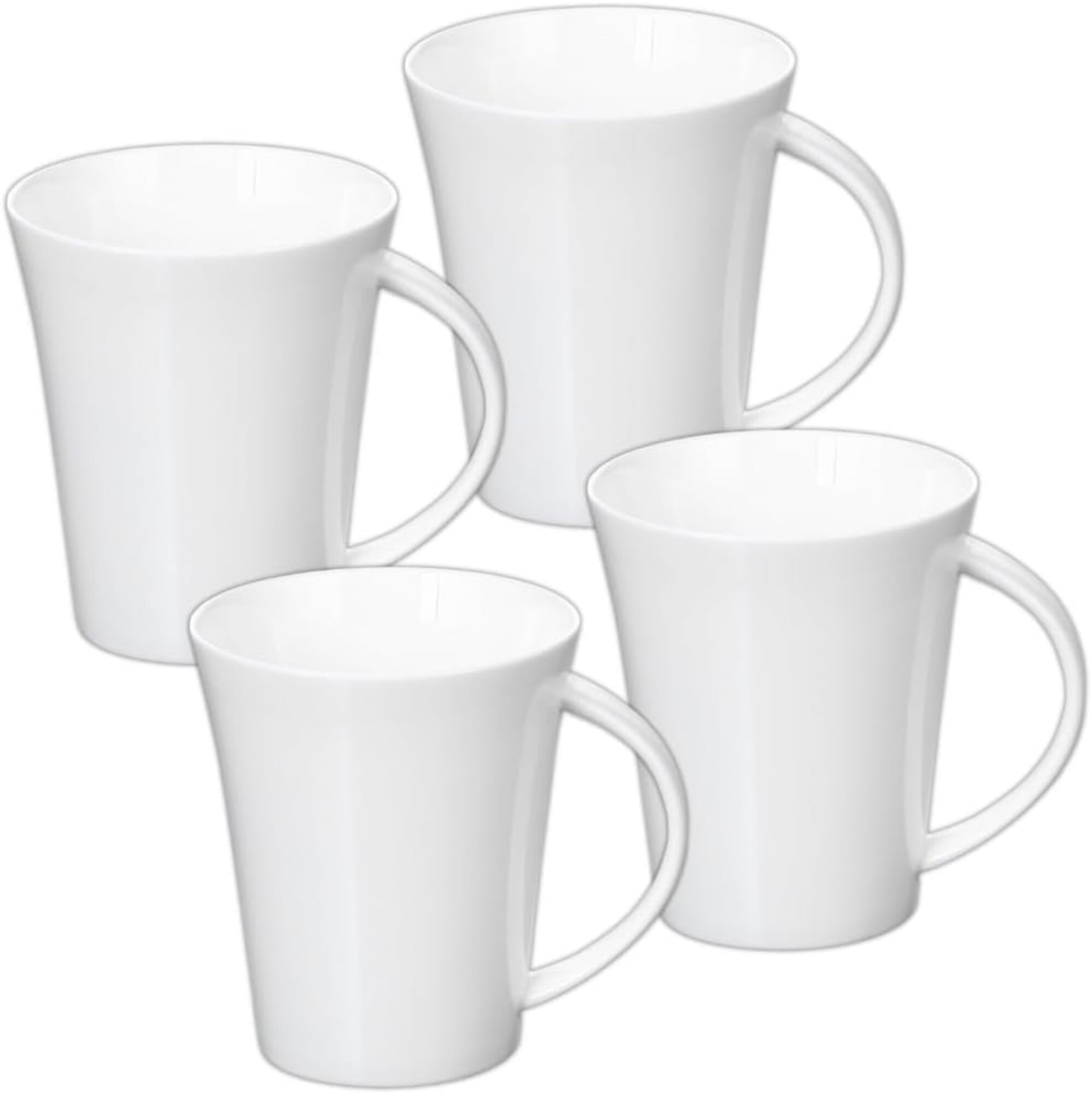 Wilmax Porzellan Tassen 4er-Set &ndash; 380 ml Kaffeebecher f&uuml;r Tee & Kaffee - Bild 1