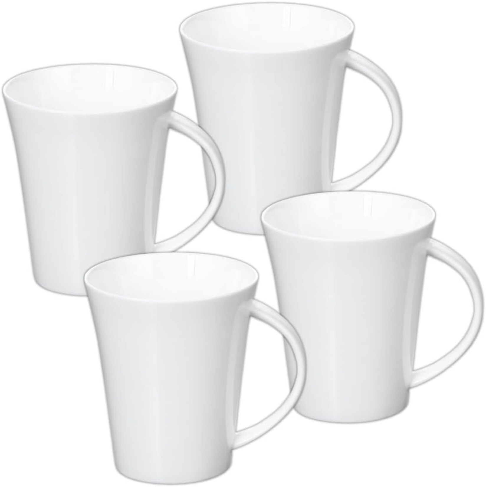 Wilmax Porzellan Tassen 4er-Set – 380 ml Kaffeebecher für Tee & Kaffee | 08682455437970