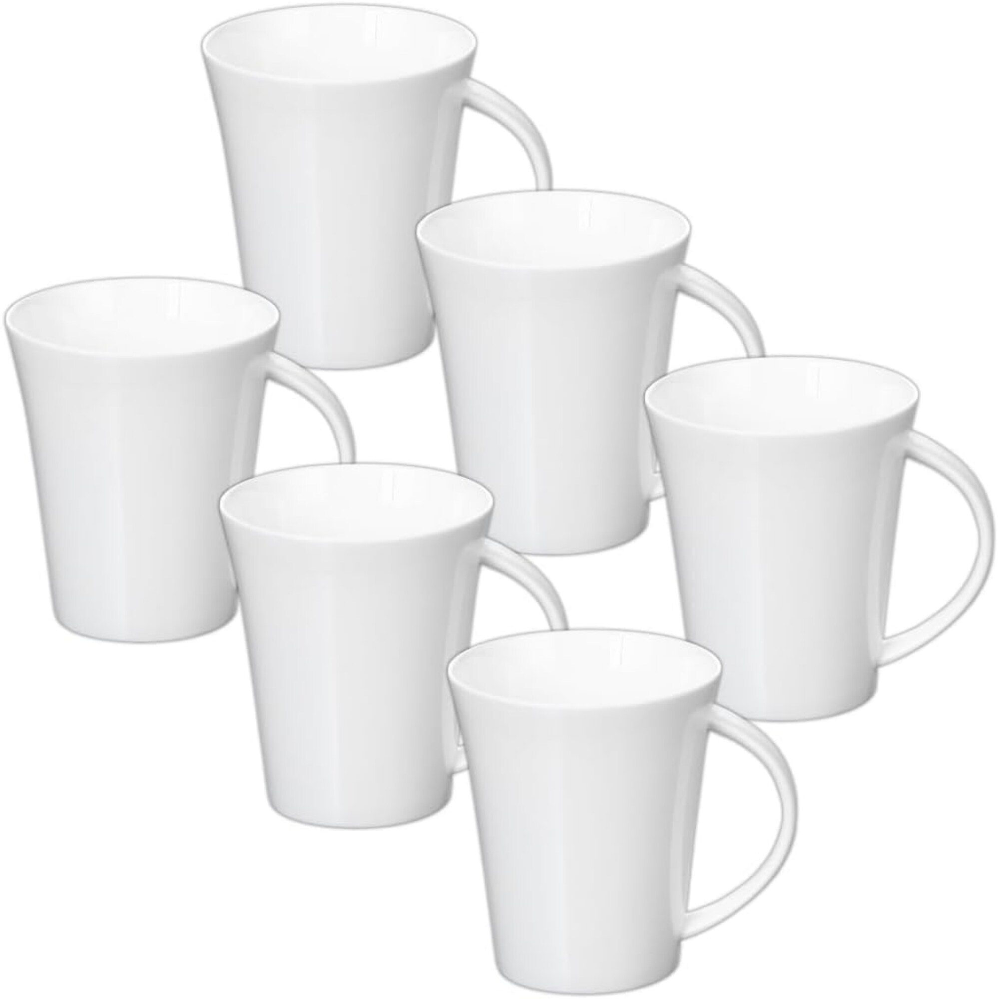 Wilmax Porzellan Tassen 6er-Set &ndash; 380 ml Kaffeebecher f&uuml;r Tee & Kaffee - Bild 1
