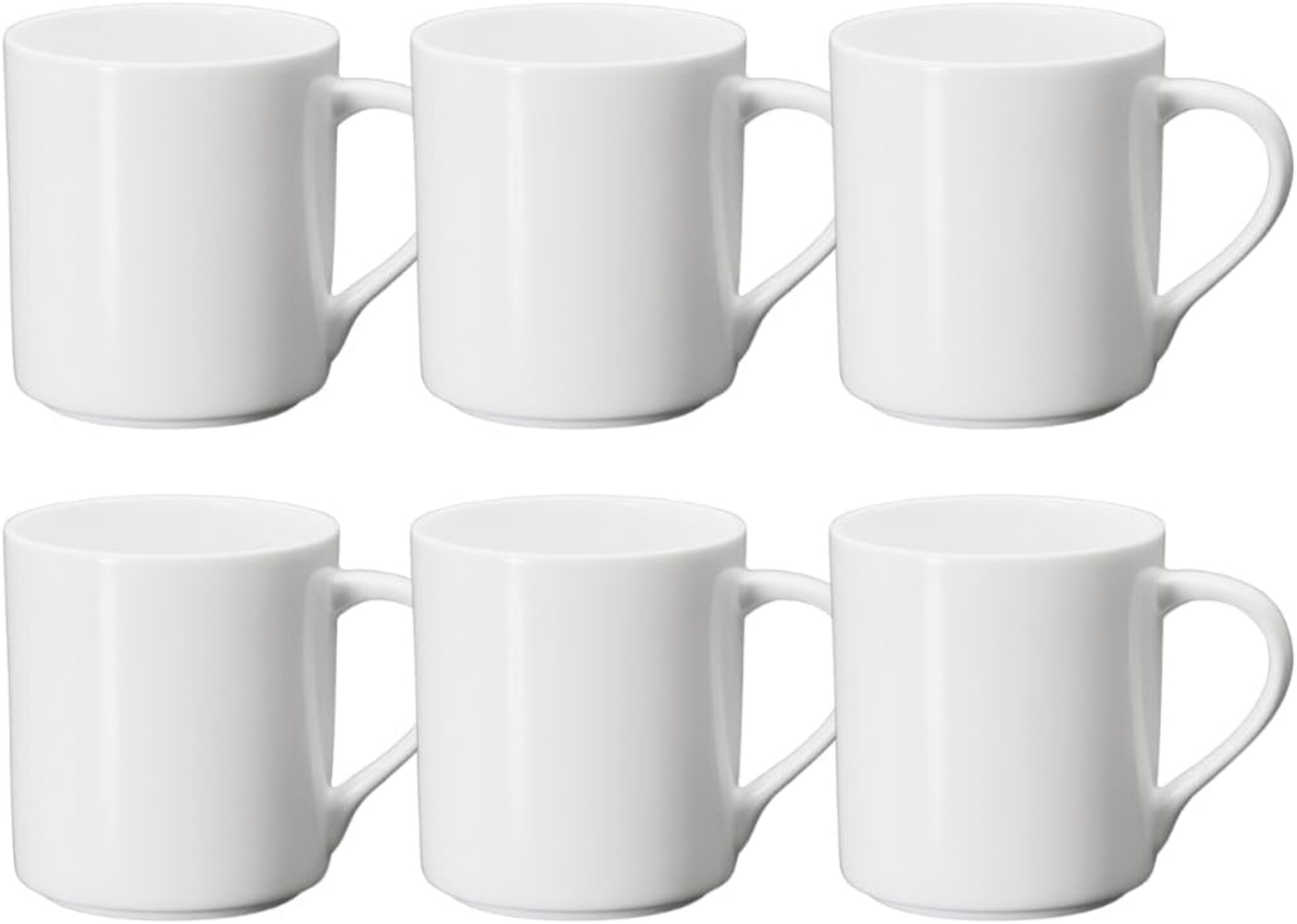 Wilmax Porzellan Kaffeetassen 6er Set &ndash; 320 ml Teetassen mit Griff - Bild 1