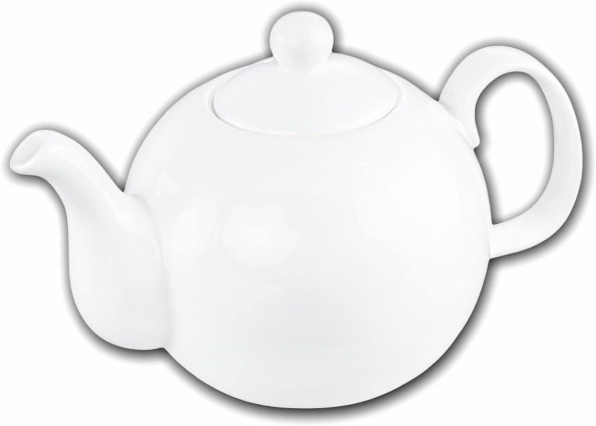 Wei&szlig;e Teekanne aus Feinporzellan in Farbbox &ndash; 900 ml, hochwertiges Porzellan - Bild 1