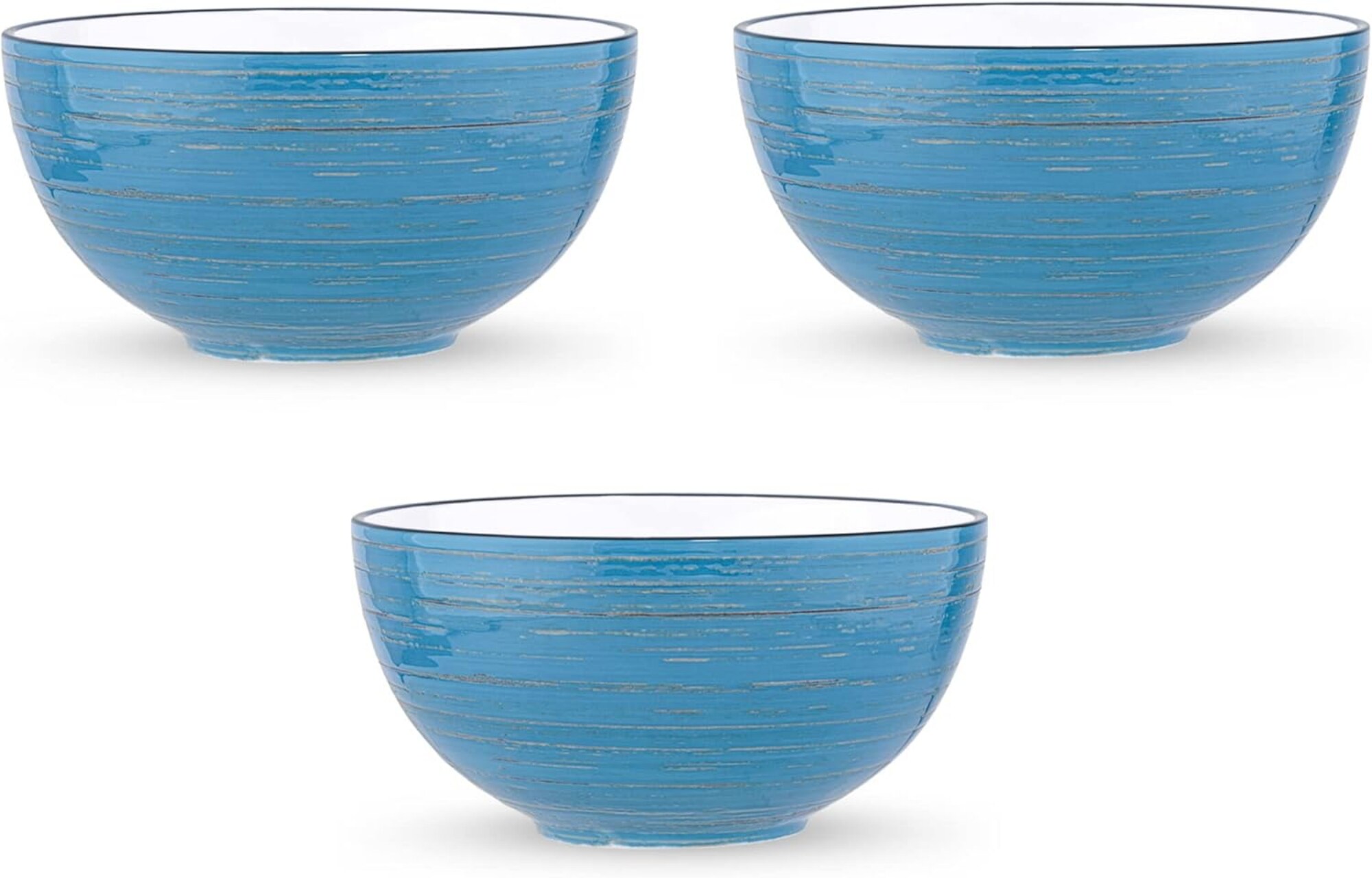 Wilmax SPIRAL Schalen 3er-Set &ndash; 600 ml &ndash; Salat- & Suppensch&uuml;sseln aus Porzellan - Bild 1