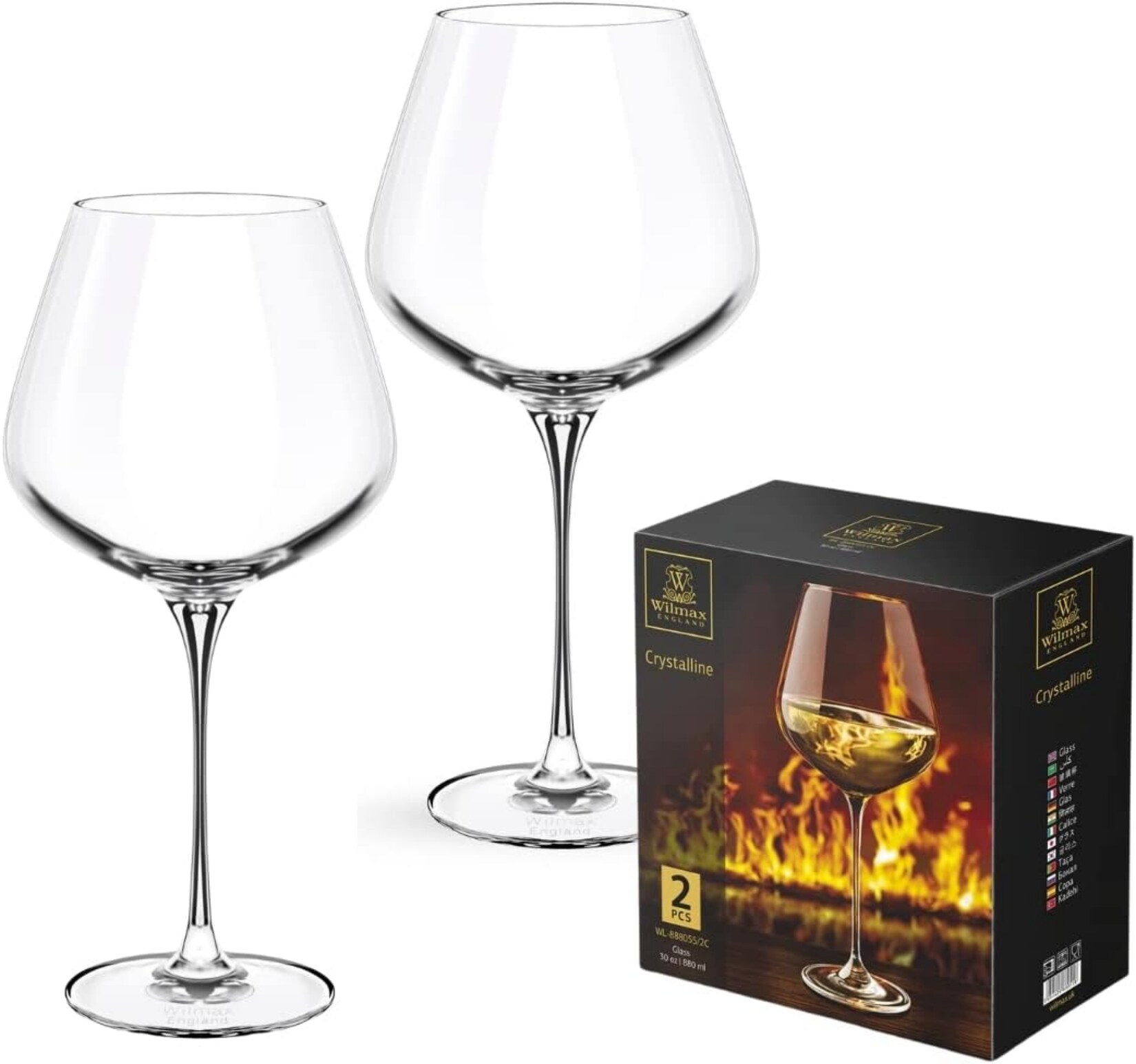 Weingläser 2er-Set – 470 ml – Weißweingläser & Rotweingläser – Kristallgläser | 08682455438229