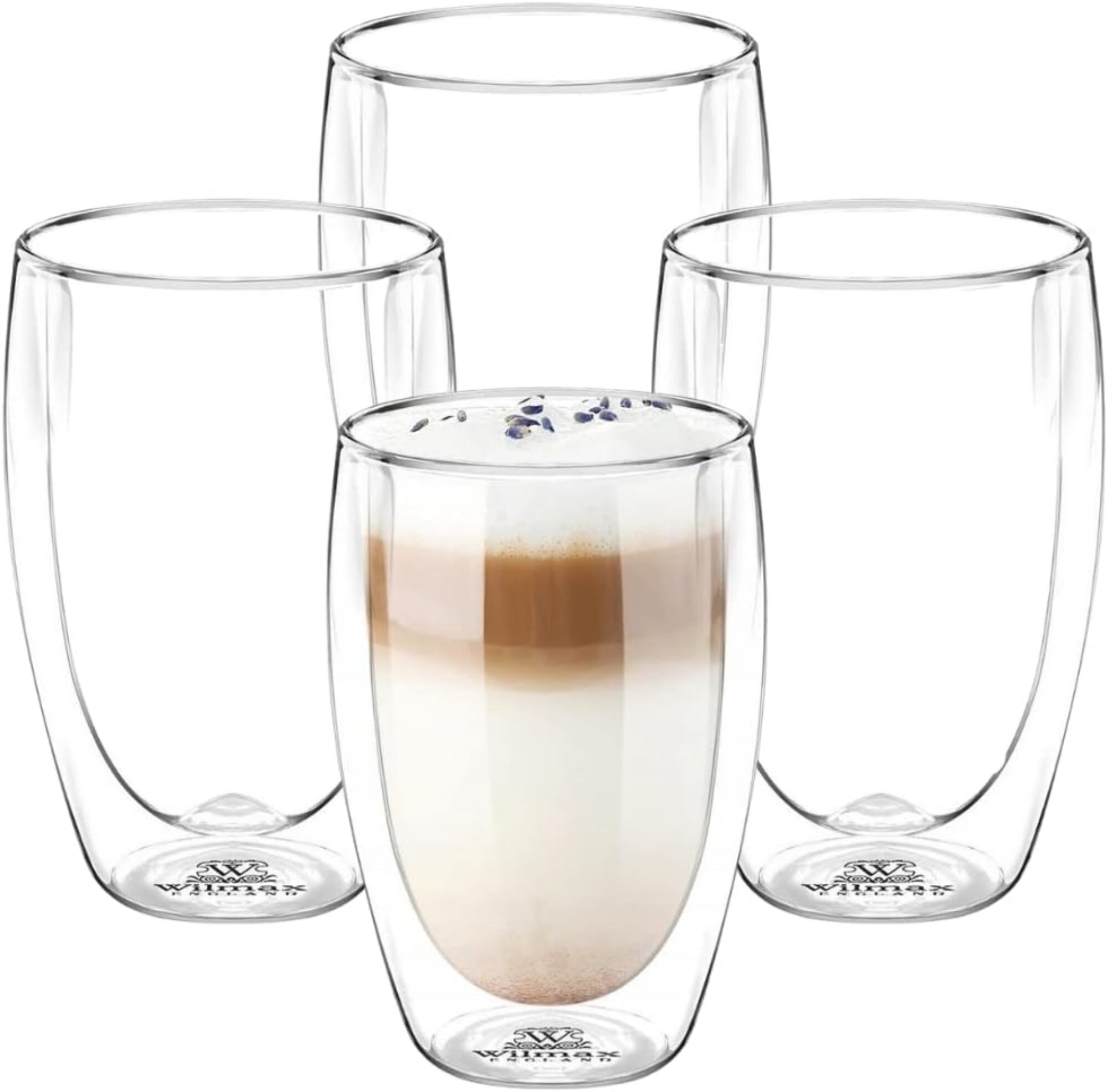 Wilmax Thermogl&auml;ser Doppelwandig &ndash; 4er Set, 500 ml &ndash; Kaffeegl&auml;ser - Bild 1