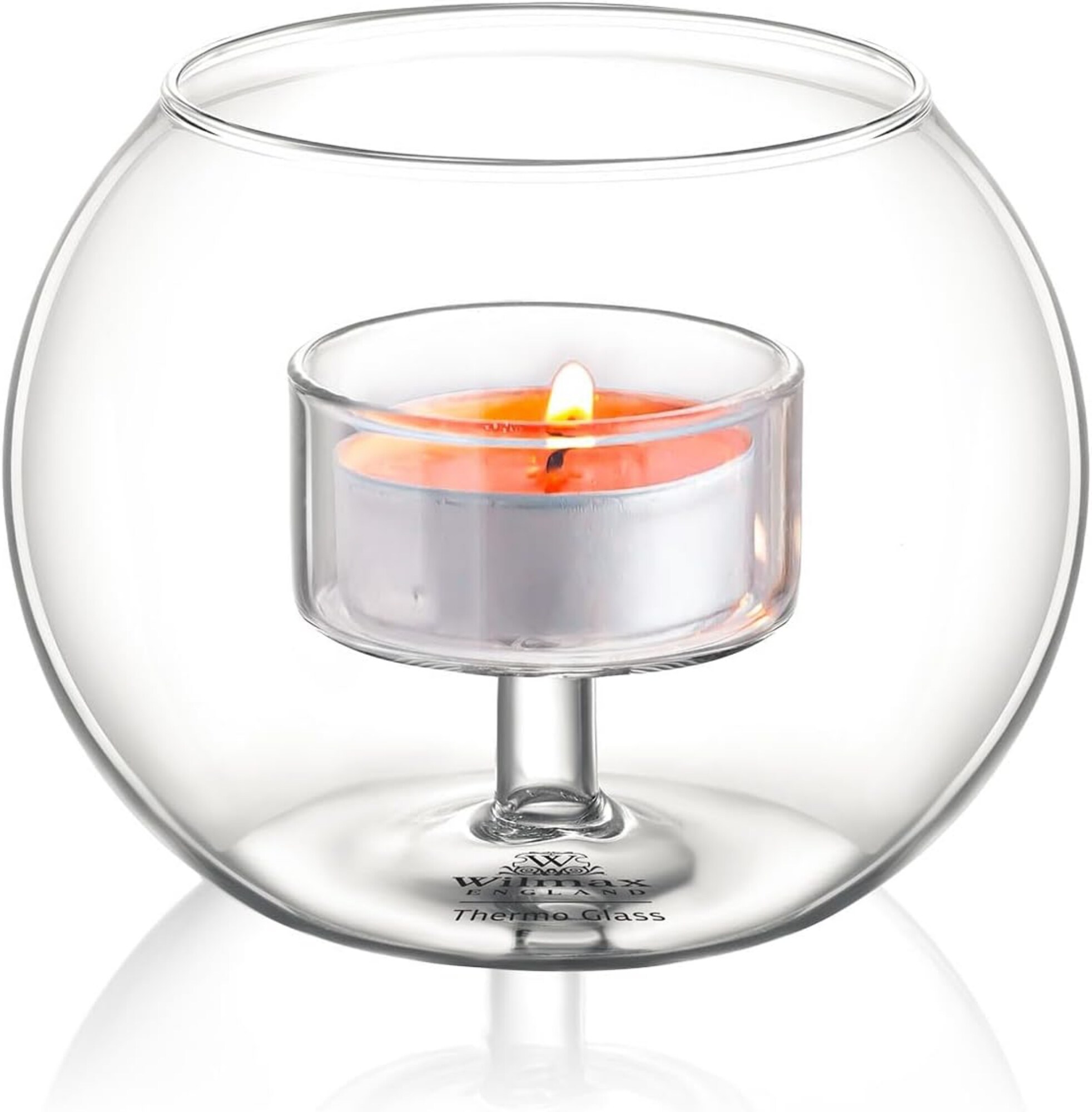 Teelicht Kerzenhalter &ndash; Transparenter Kerzenst&auml;nder aus hitzebest&auml;ndigem Glas - Bild 1