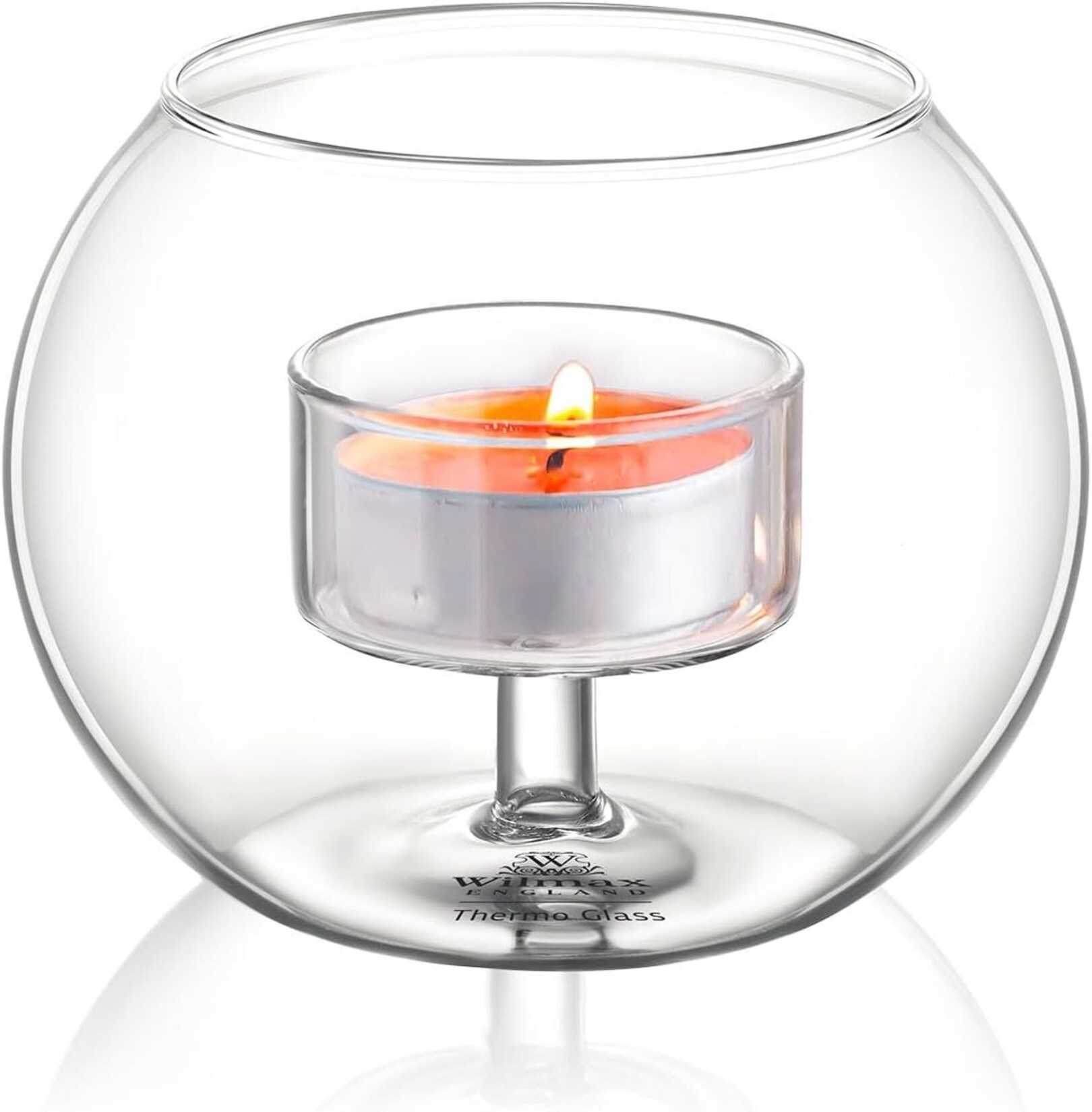 Teelicht Kerzenhalter – Transparenter Kerzenständer aus hitzebeständigem Glas | 08682455438397