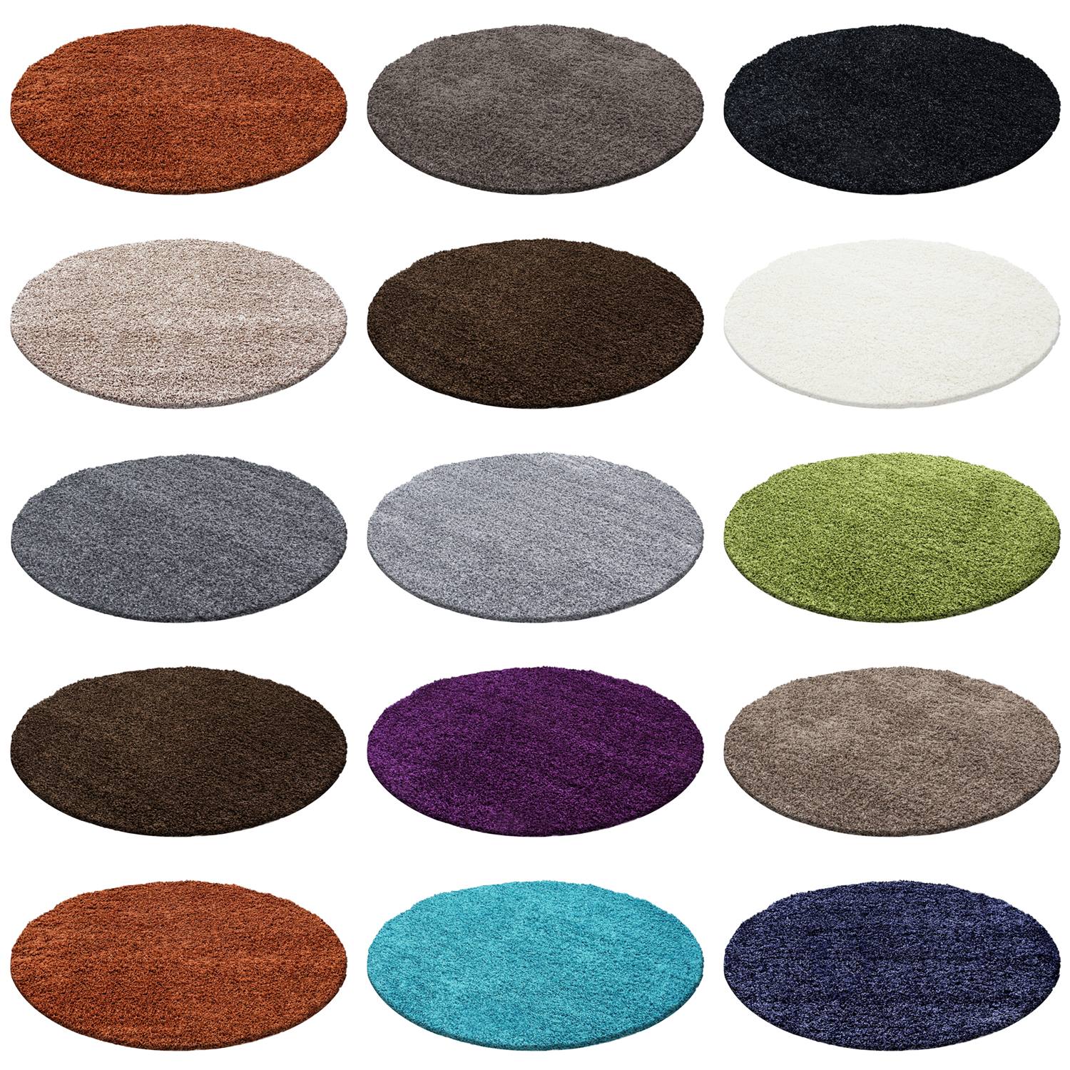 Hochfloriger Teppich, Weich und Flauschig, Rundes Design f&uuml;r Wohnzimmer - Bild 1