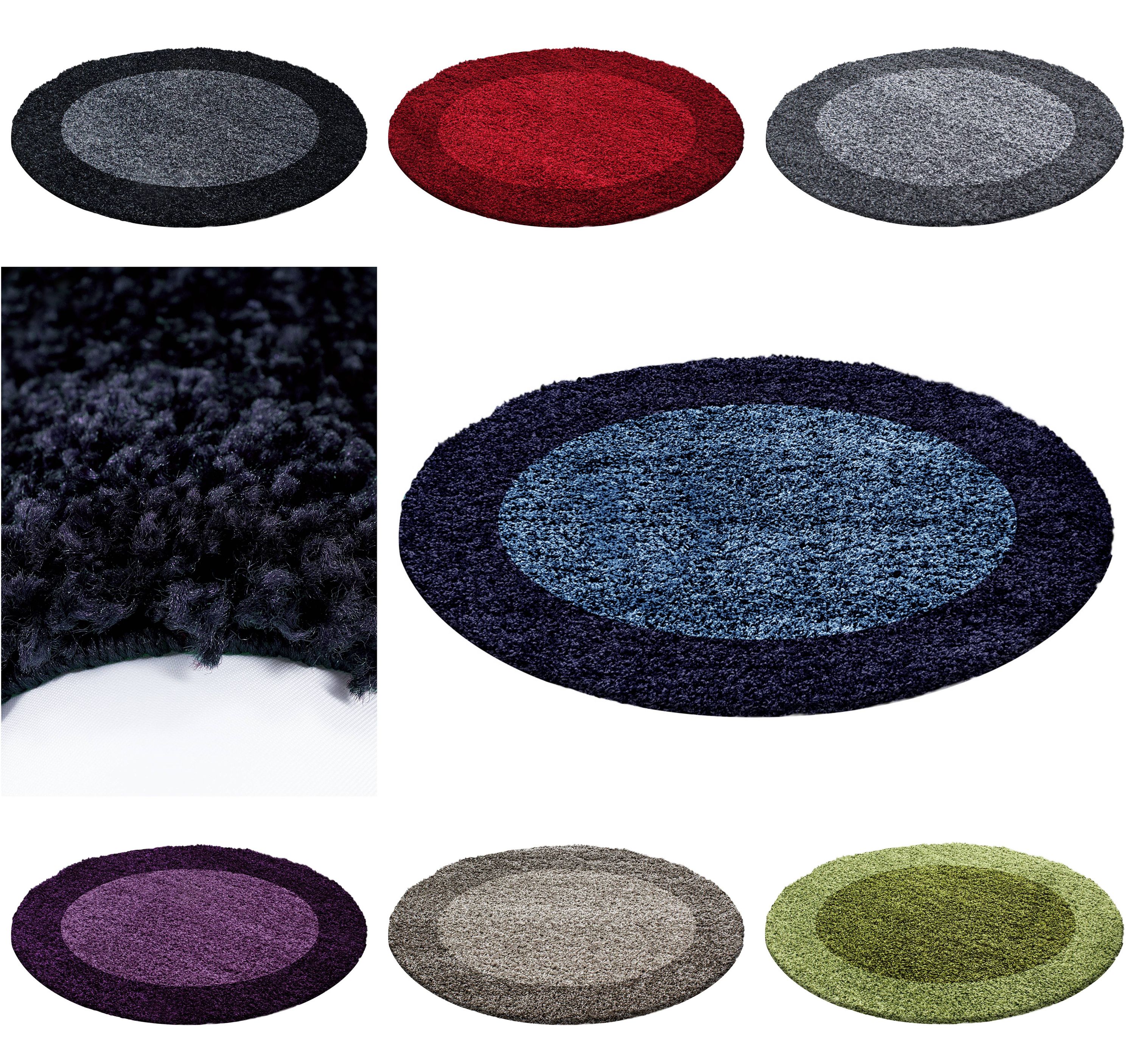 Designer Hochflor Teppich mit zweifarbiger Bord&uuml;re &ndash; Modern, Elegant und Pflegeleicht - Bild 1