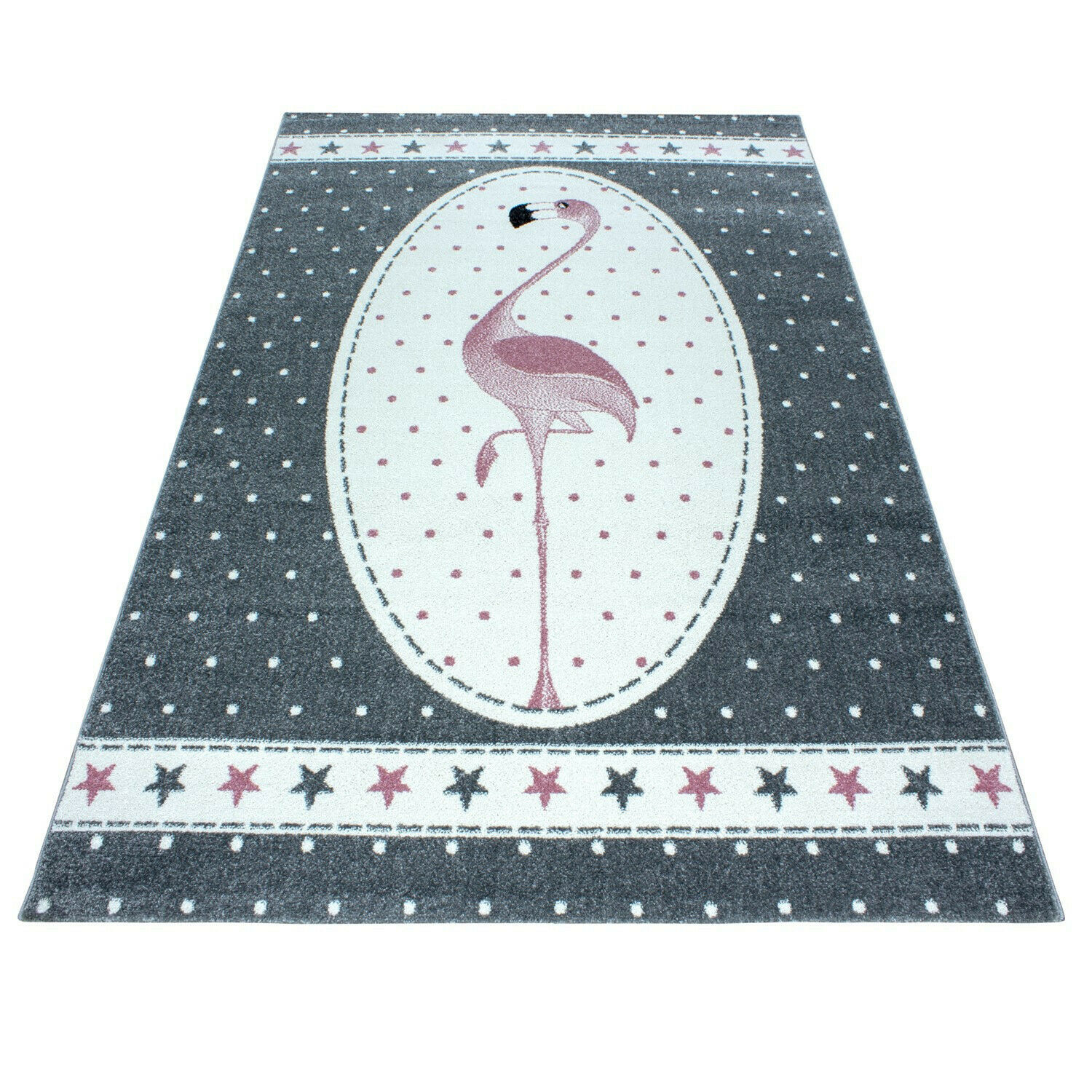 Wundersch&ouml;ne Kinderteppiche kurzflor 11 mm Teppich mit Flamingo Motiv - Bild 1