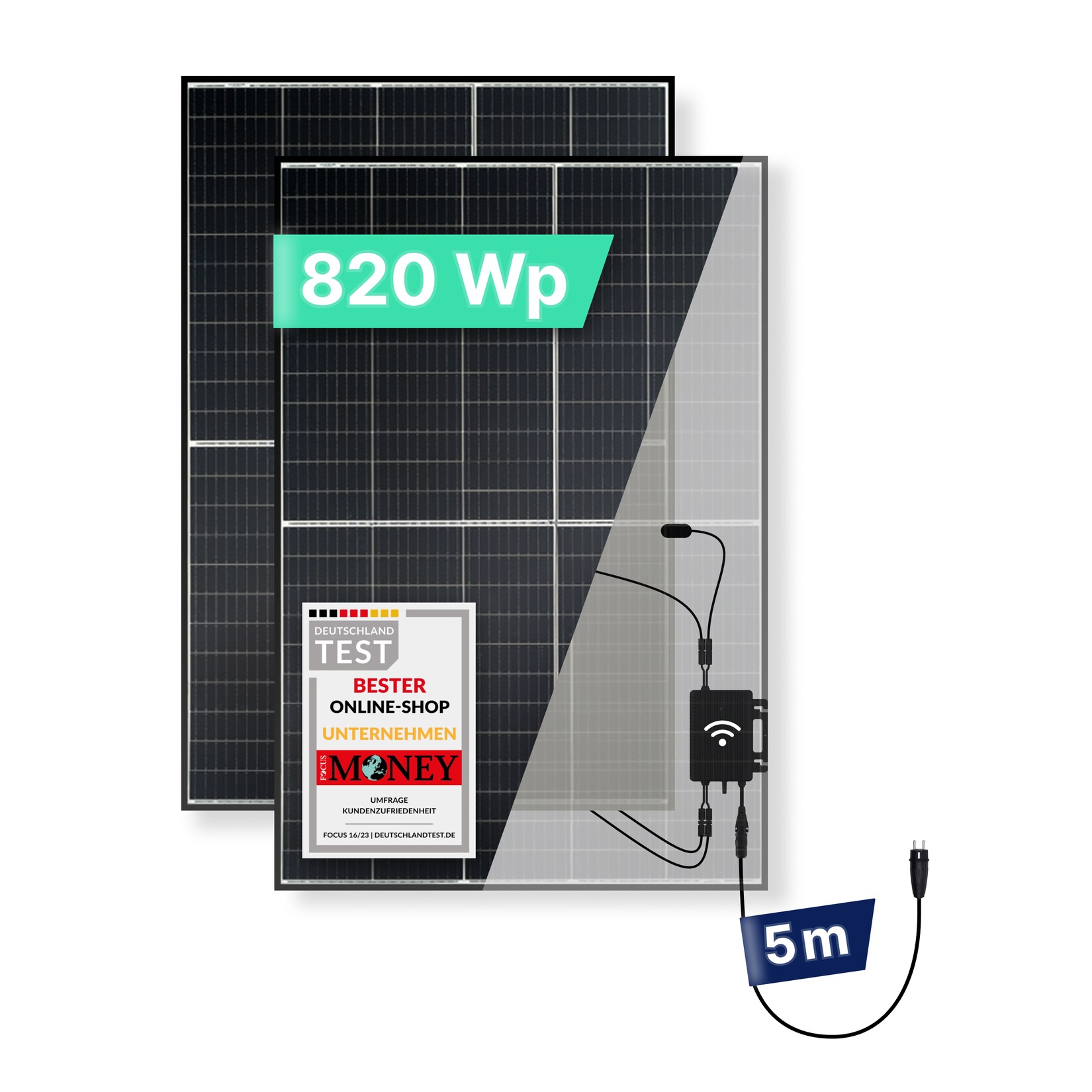 priwatt Balkonkraftwerk 820Wp/800W – steckerfertig – WiFi – priBasic Duo | 04262428843713
