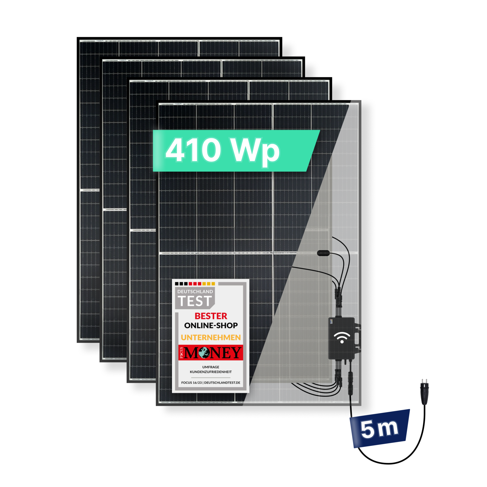 priwatt Balkonkraftwerk 1640Wp/800W – steckerfertig – WiFi – priBasic Quattro | 04262486978501
