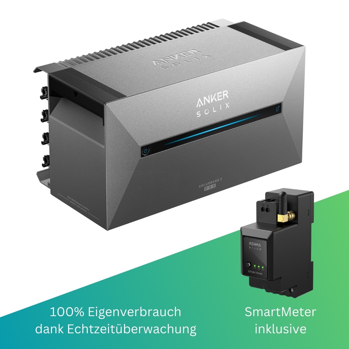Anker SOLIX Solarbank 2 PRO 1,6 kWh mit Smart-Meter Balkonkraftwerk-Speicher Steuerungseinheit integriert WLAN WIFI App - Bild 1
