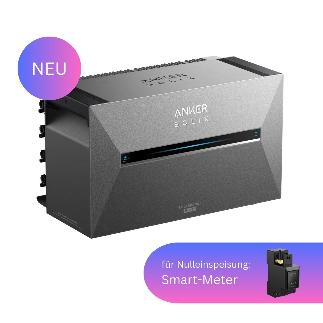 Speicher Anker SOLIX Solarbank 3 Pro 2,7 kWh Smart-Meter optional, bidirektional, KI-Steuerung, bis 8 Module, WLAN WIFI App | 04262414422861