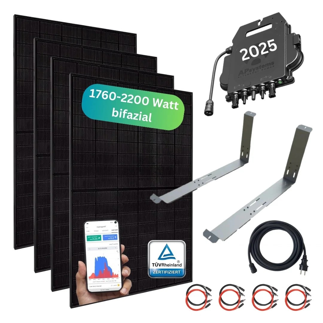 MYVOLTAICS MyCarport 1760+ Watt Balkonkraftwerk Steckerfertig Komplett bifazial, Flachdach, Garage, Carport, WIFI WR 800W - Bild 1