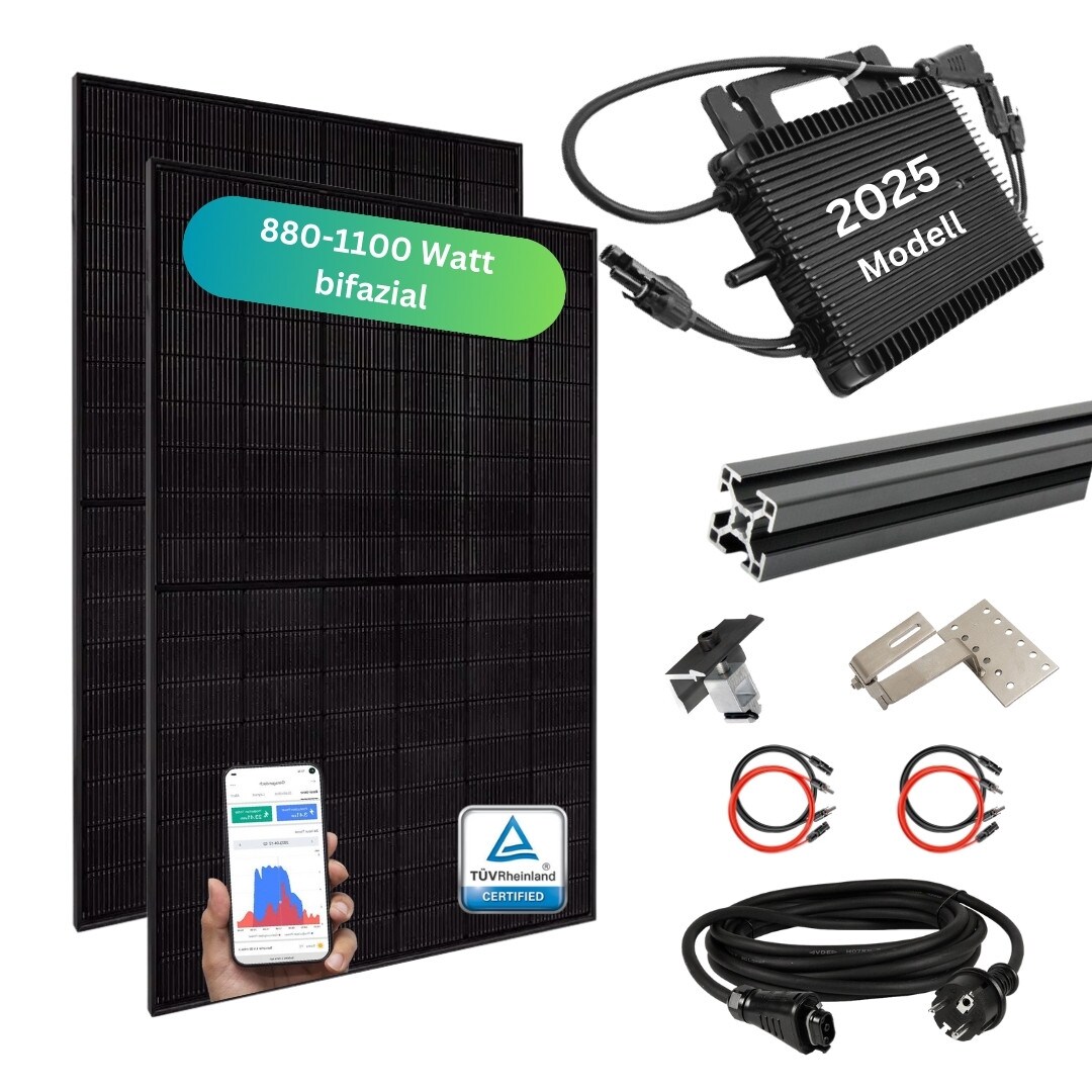 MyPfannendach Balkonkraftwerk 880+ Watt – Premium transparent Variante | 04262414420935