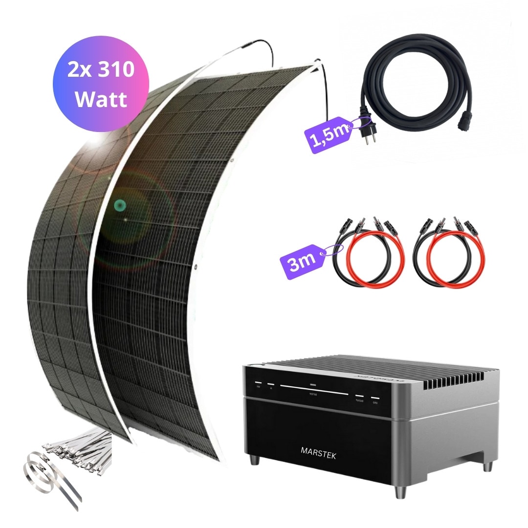 MYVOLTAICS MyUltraleicht Balkonkraftwerk 620W mit Speicher Marstek Venus A 2,12 kWh Komplettset 800W ultraleicht - Bild 1