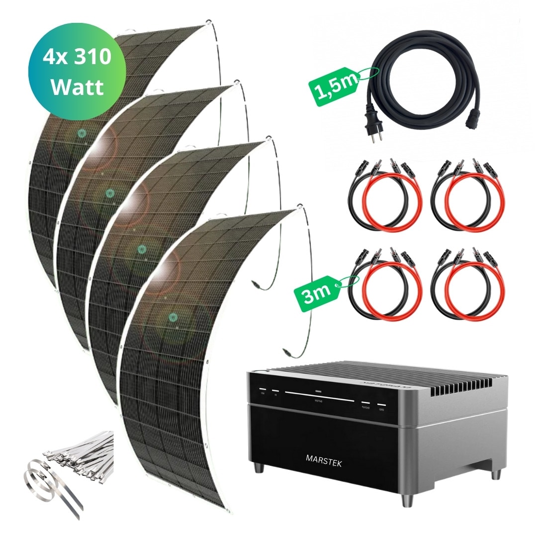 MYVOLTAICS MyUltraleicht Balkonkraftwerk 1240W mit Speicher Marstek Venus A 2,12 kWh Komplettset 800W ultraleicht - Bild 1