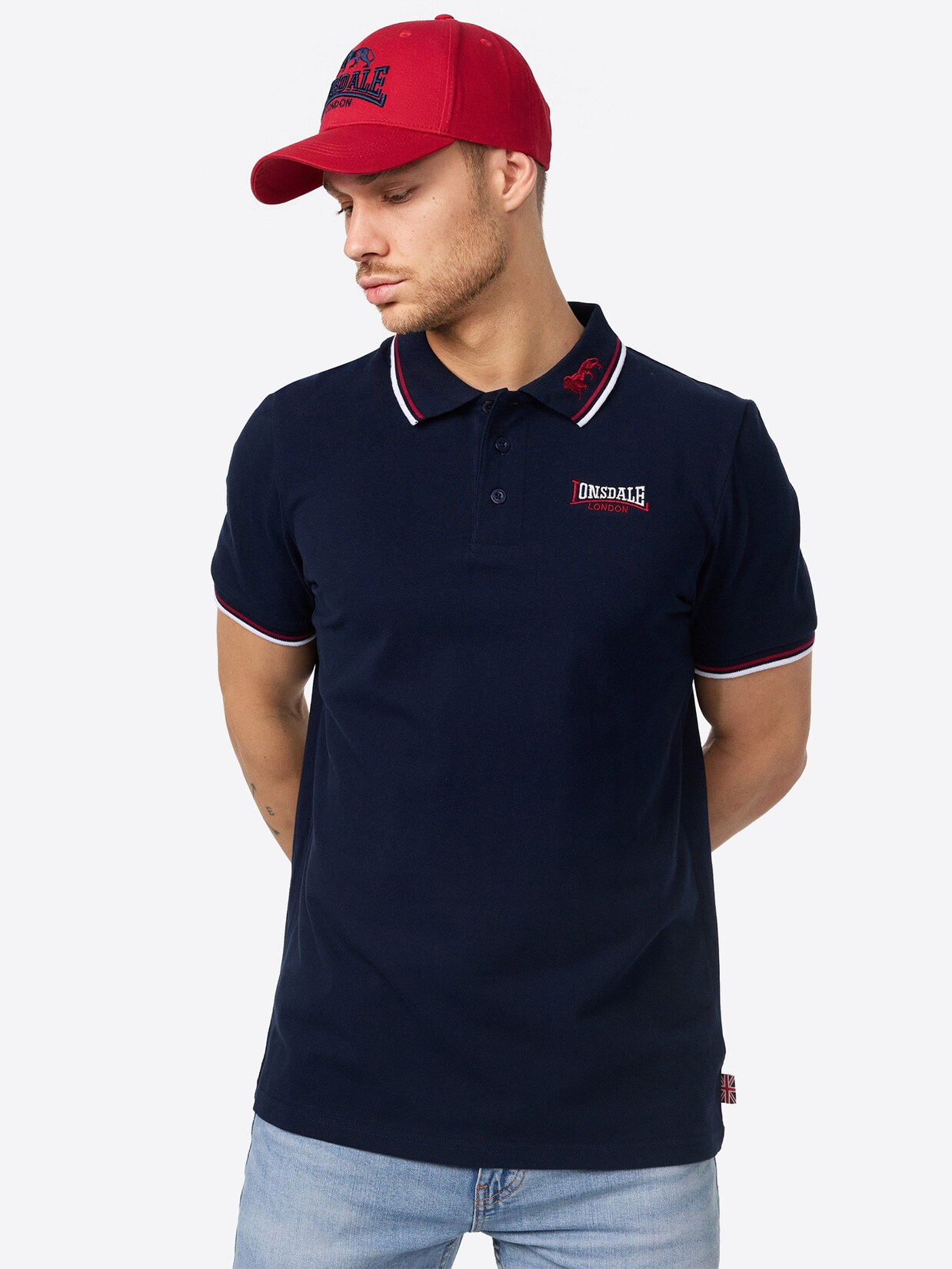Lonsdale Herren Poloshirt schmale Passform LION