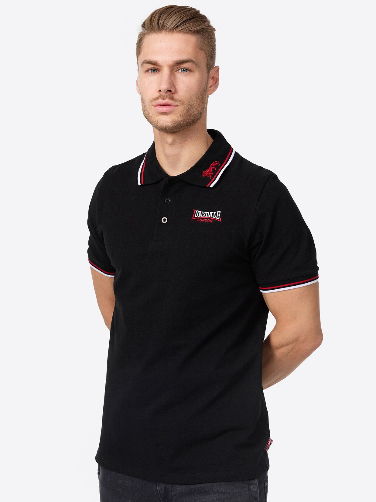 Lonsdale Herren Poloshirt schmale Passform LION