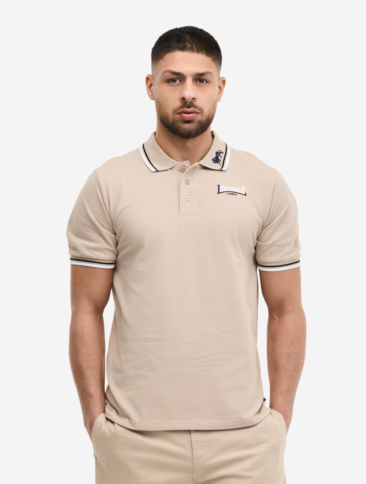 Lonsdale Herren Poloshirt schmale Passform LION