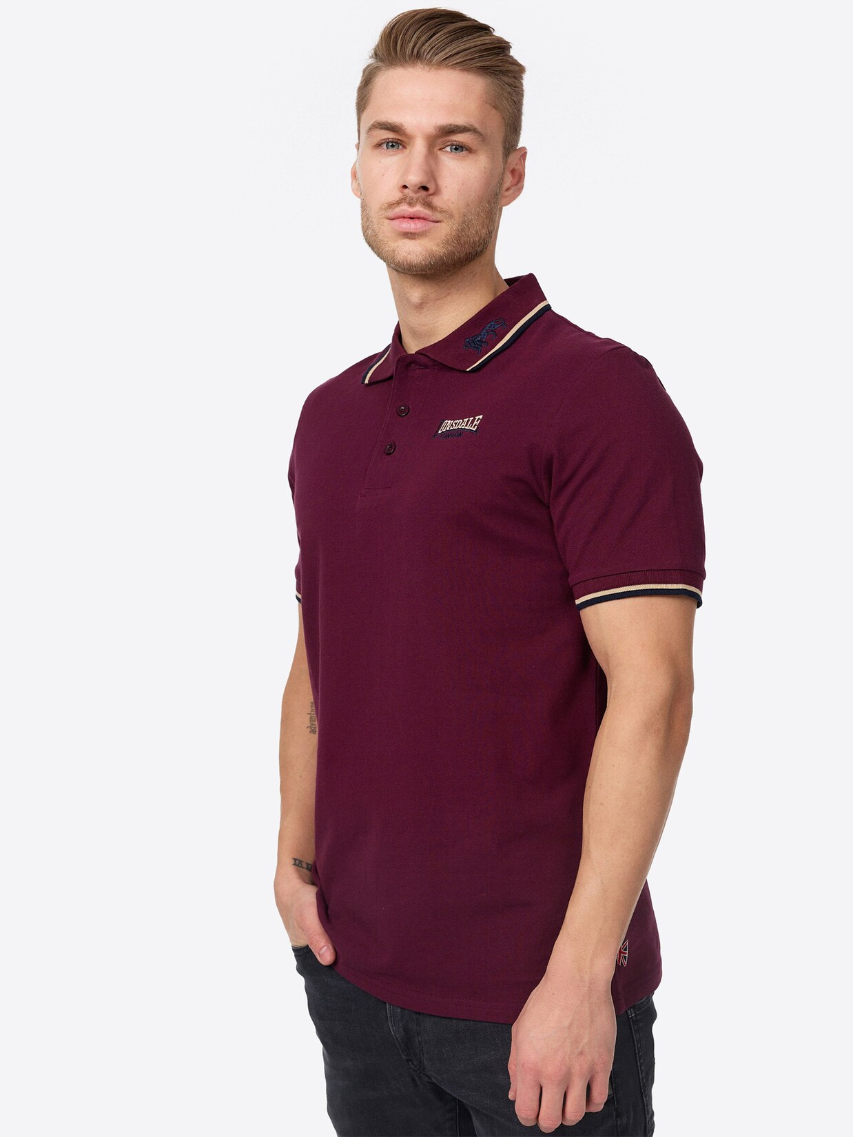 Lonsdale Herren Poloshirt schmale Passform LION