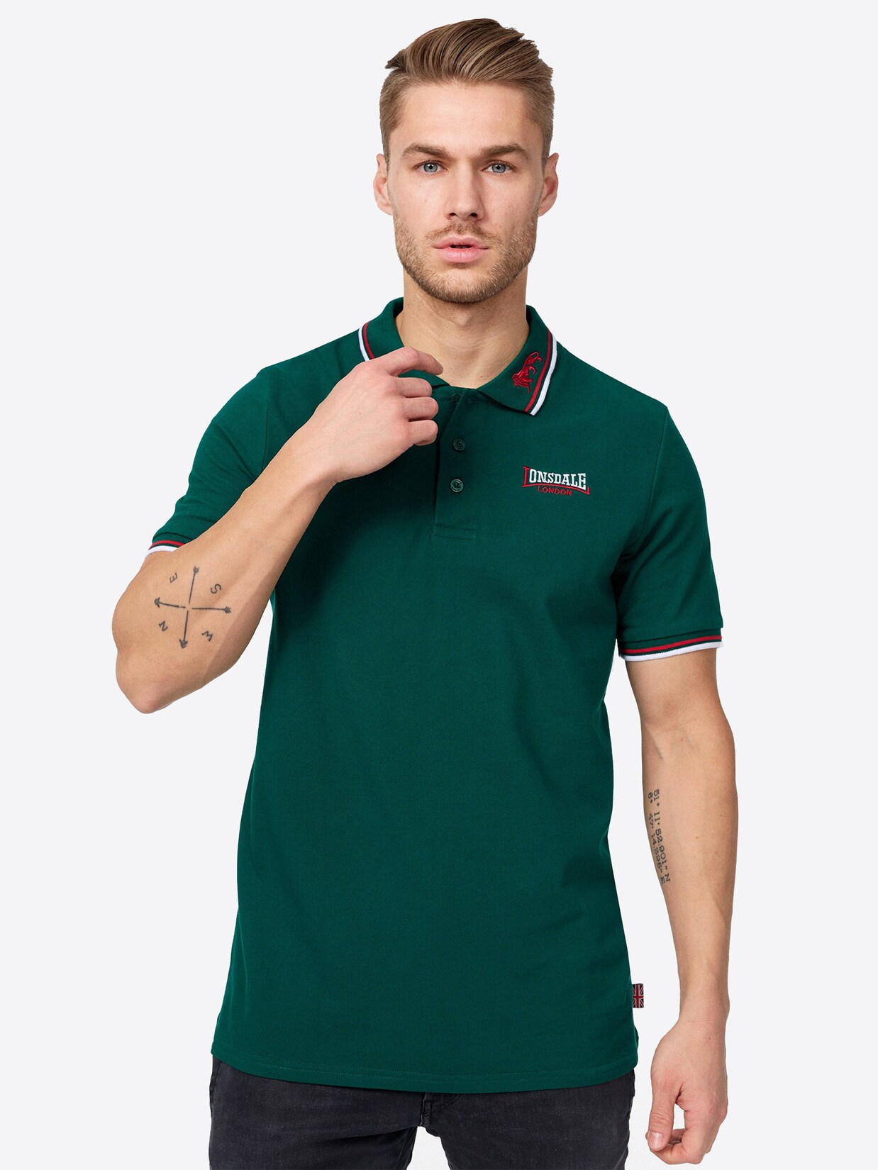 Lonsdale Herren Poloshirt schmale Passform LION