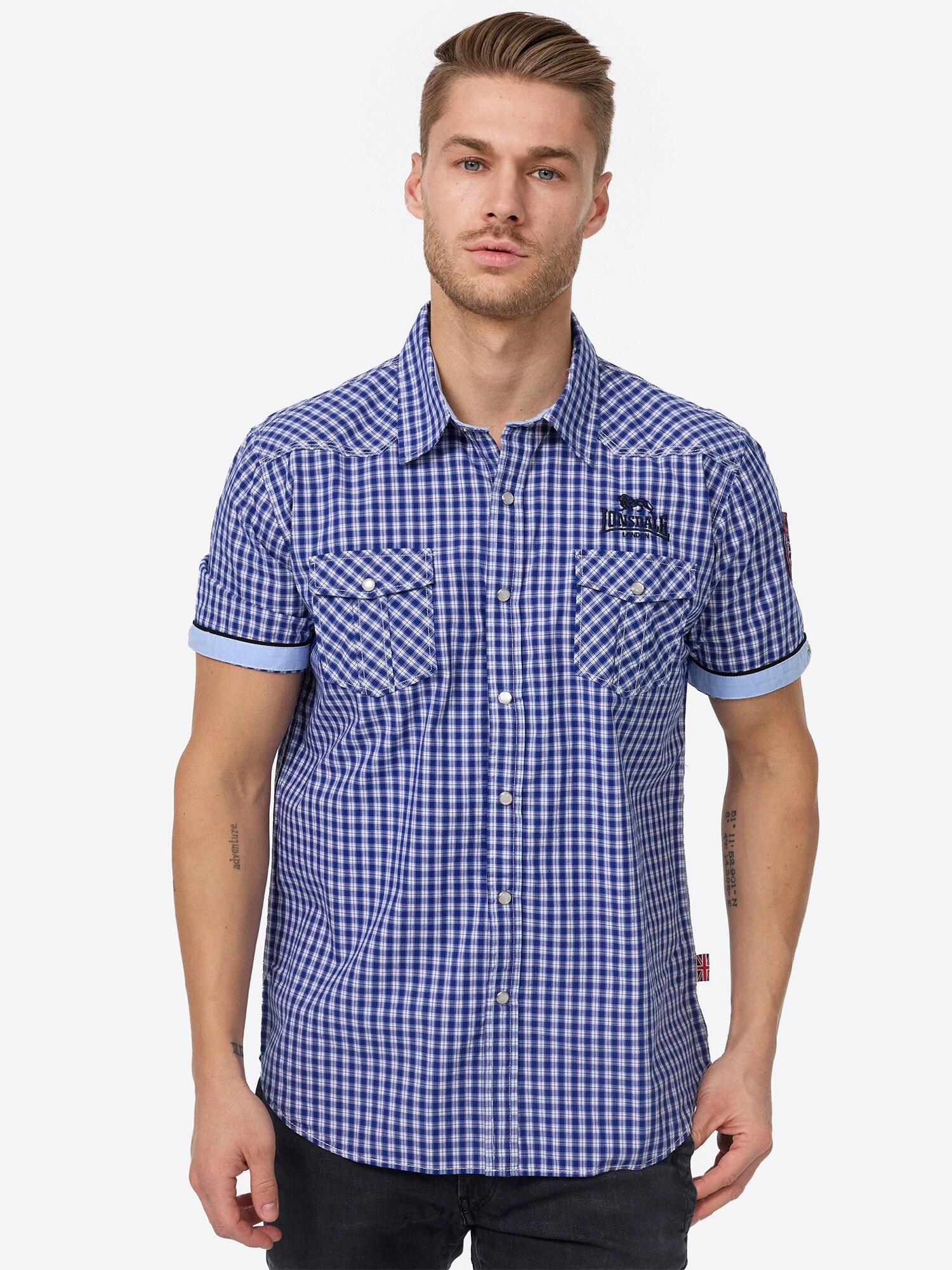 Lonsdale Herren Kurzarmhemd schmale Passform BERNY - Bild 1