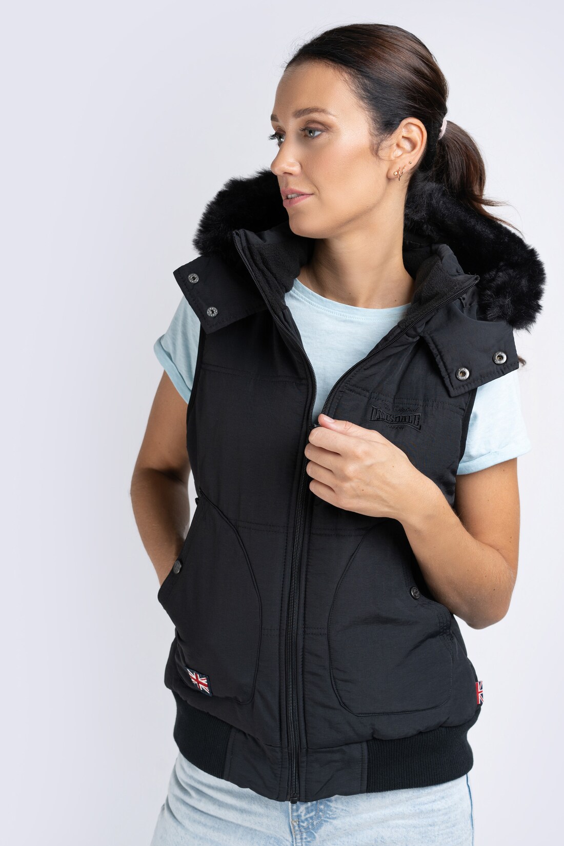 Lonsdale Frauen Weste mit Kapuze ANSTY | 04251522302141