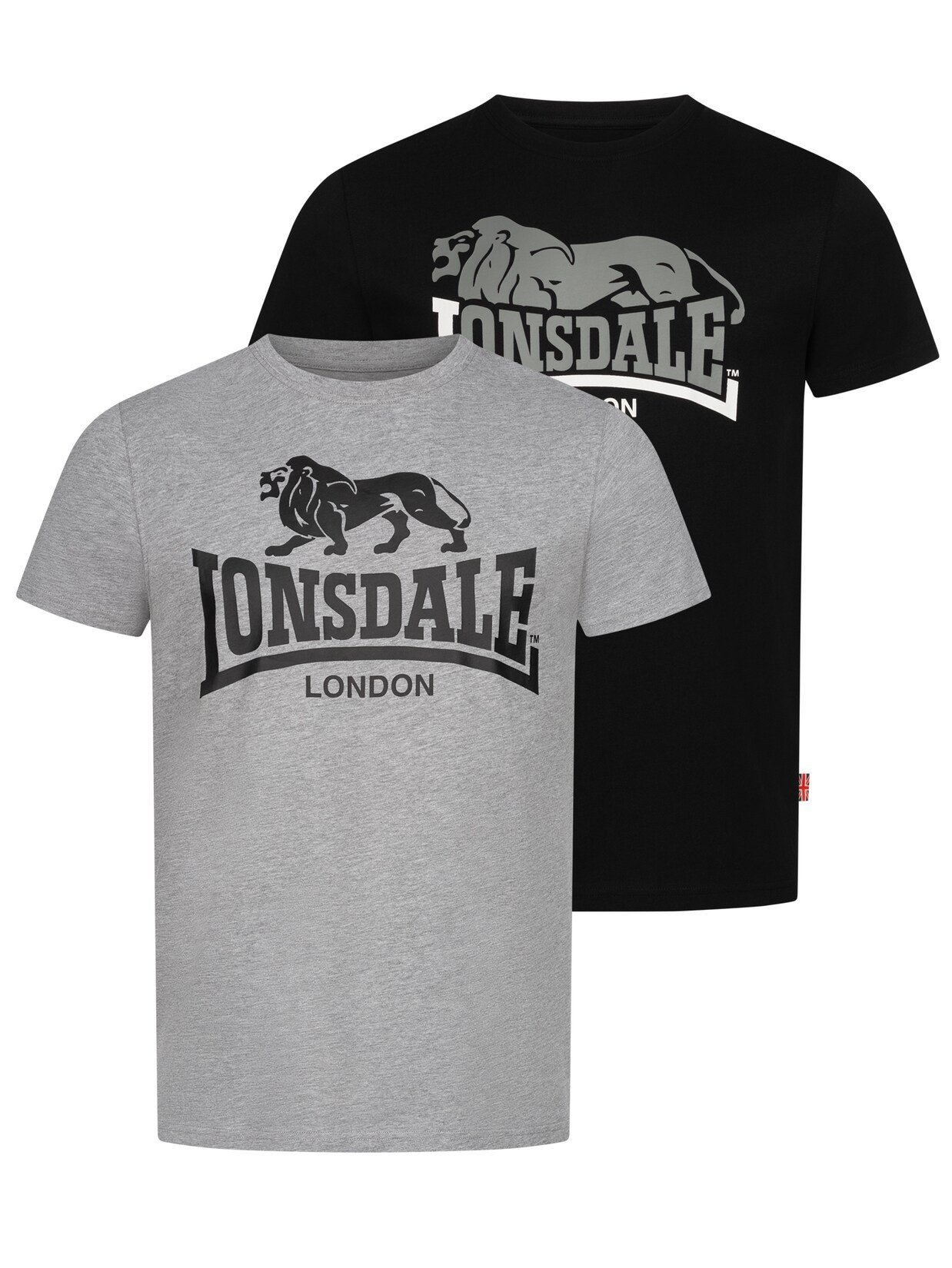 Lonsdale Herren T-Shirt normale Passform Doppelpack LOSCOE