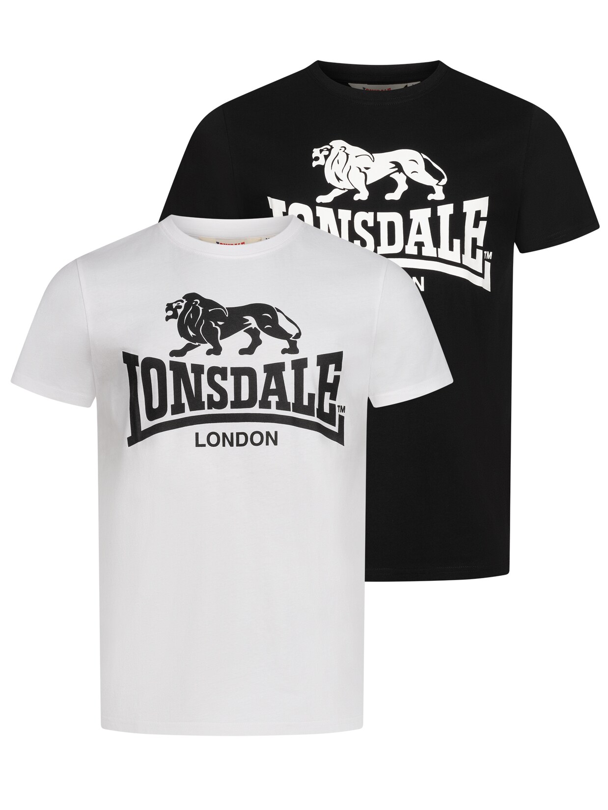 Lonsdale Herren T-Shirt normale Passform Doppelpack KELSO