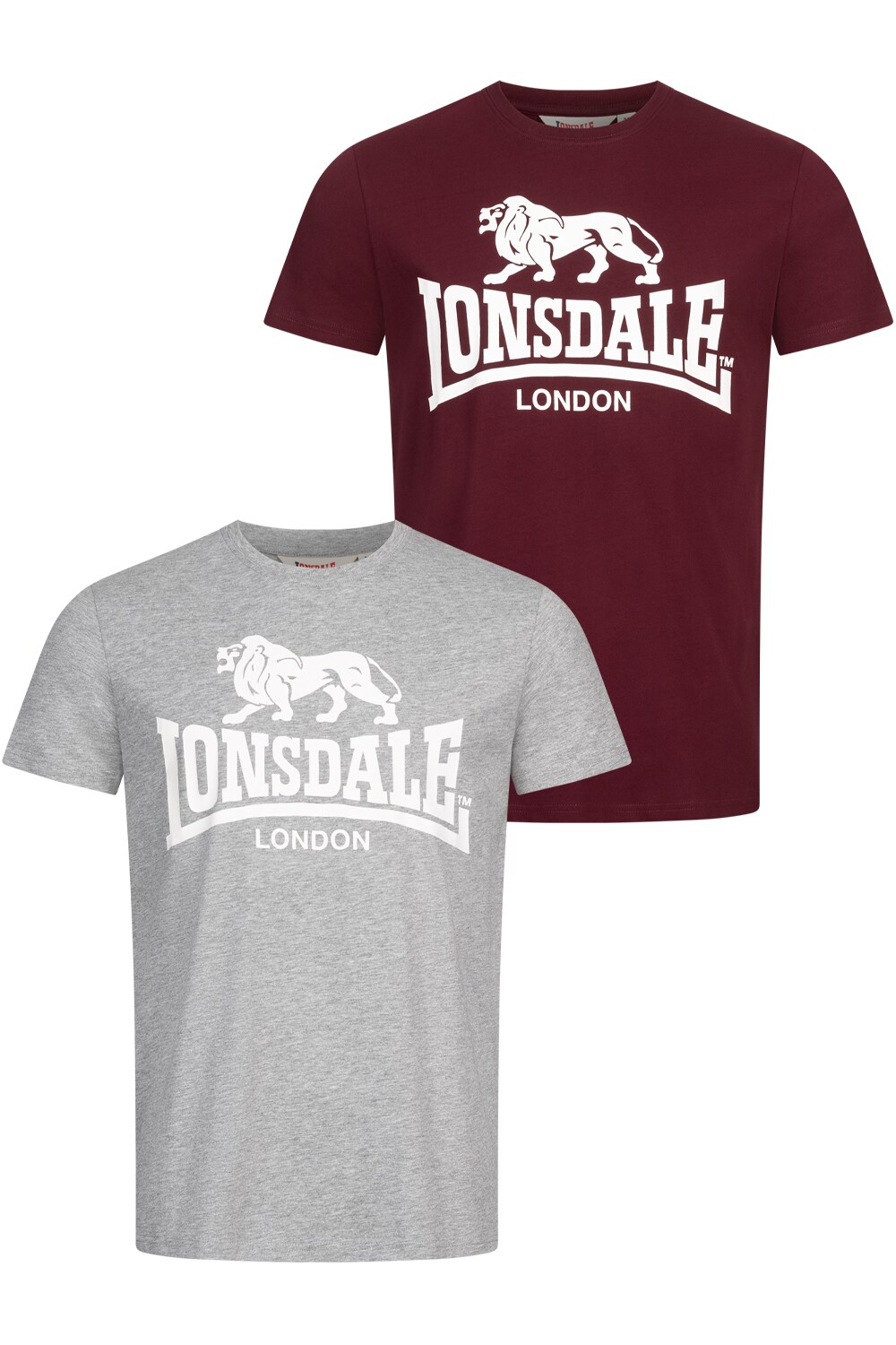 Lonsdale Herren T-Shirt normale Passform Doppelpack KELSO