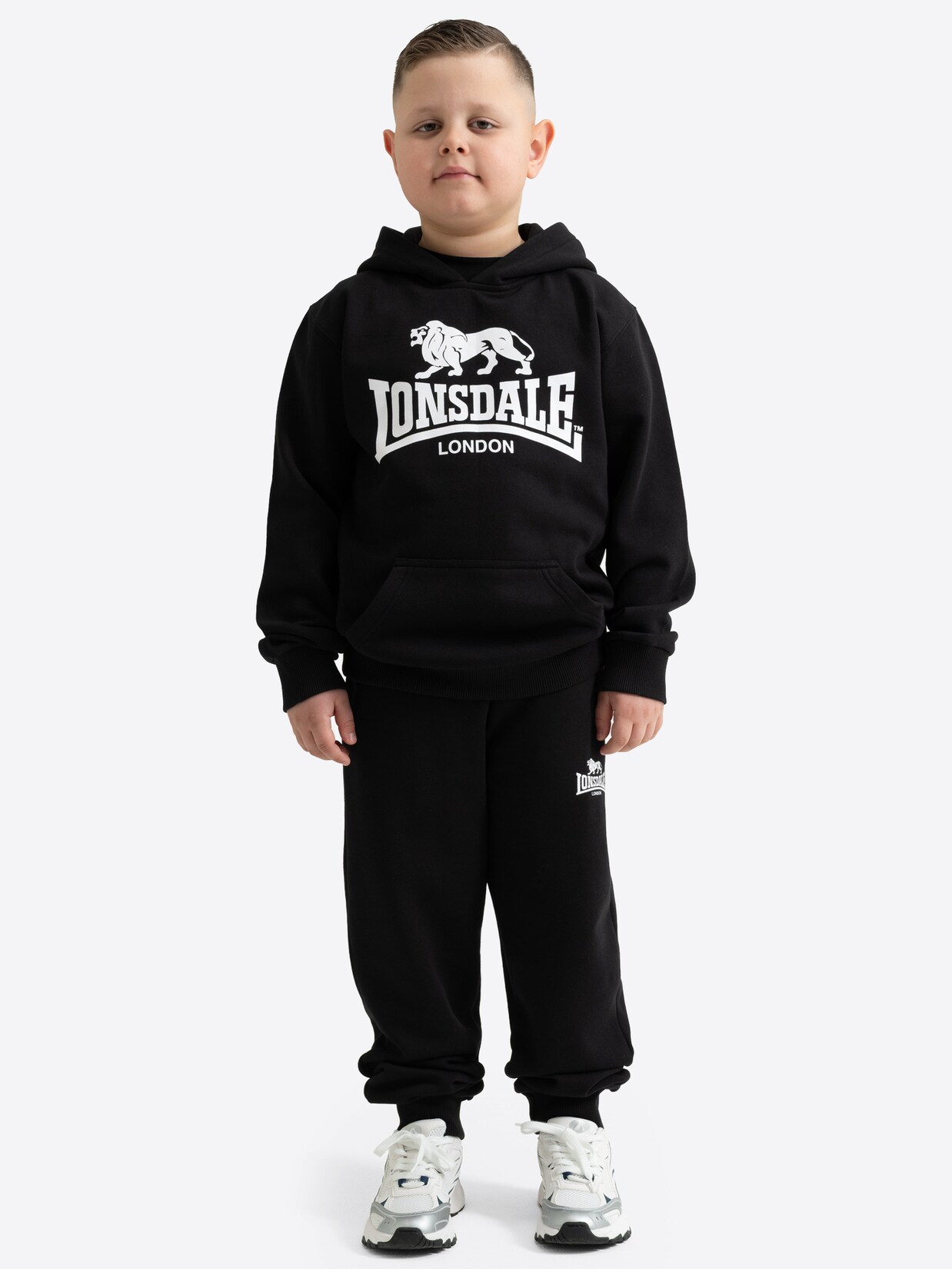 Lonsdale Kinder Trainingsanzug mit Kapuze normale Passform BUTTERLEY JUNIOR