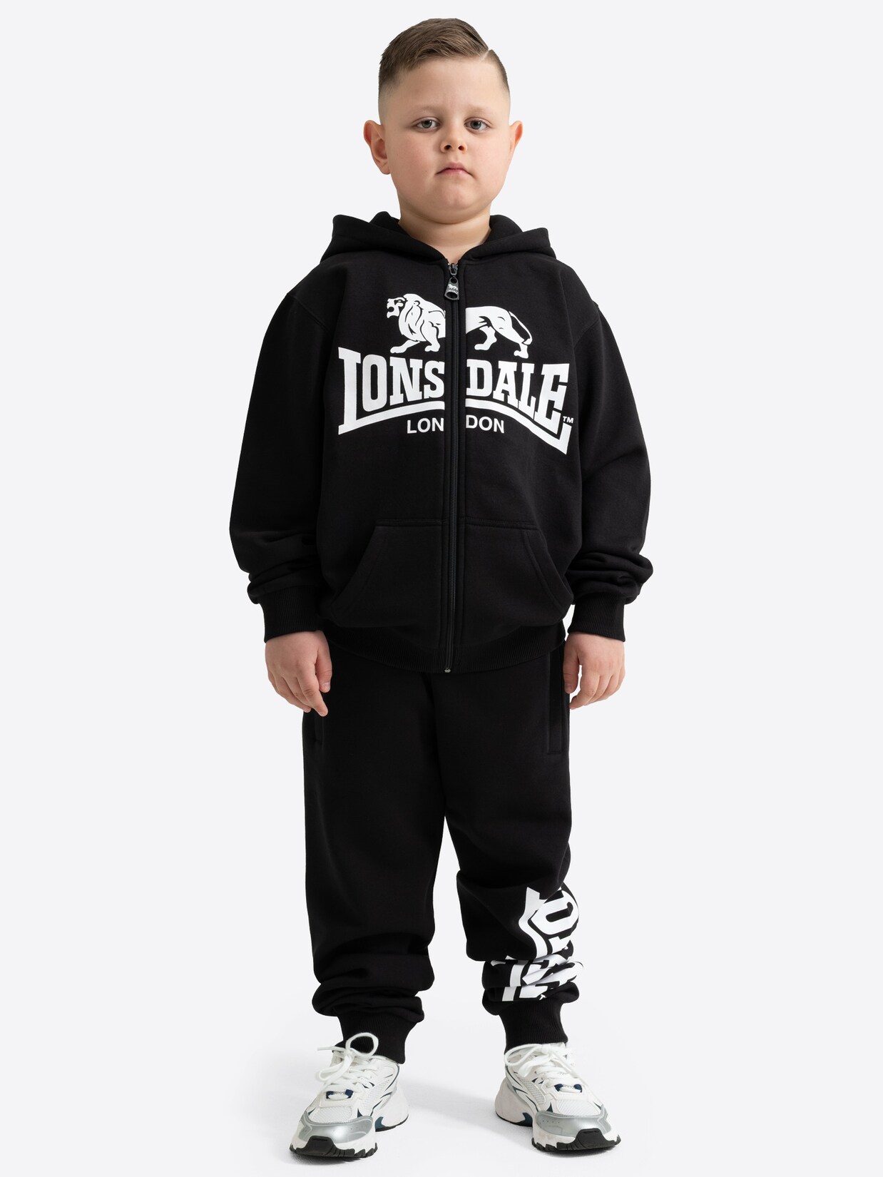 Lonsdale Kinder Trainingsanzug mit Kapuze normale Passform GLENCOE JUNIOR