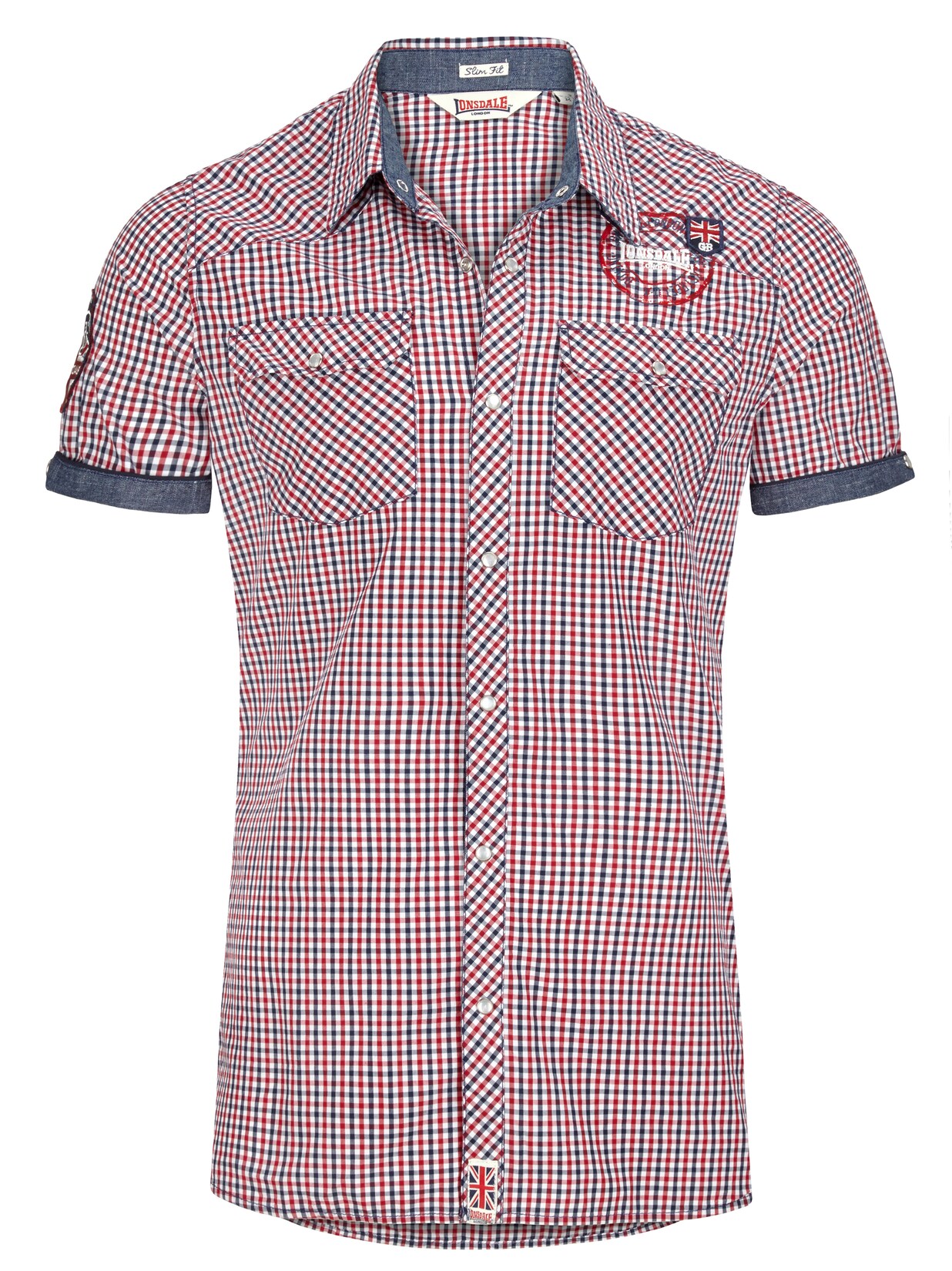 Lonsdale Herren Kurzarmhemd schmale Passform REIGATE | 04250818837206