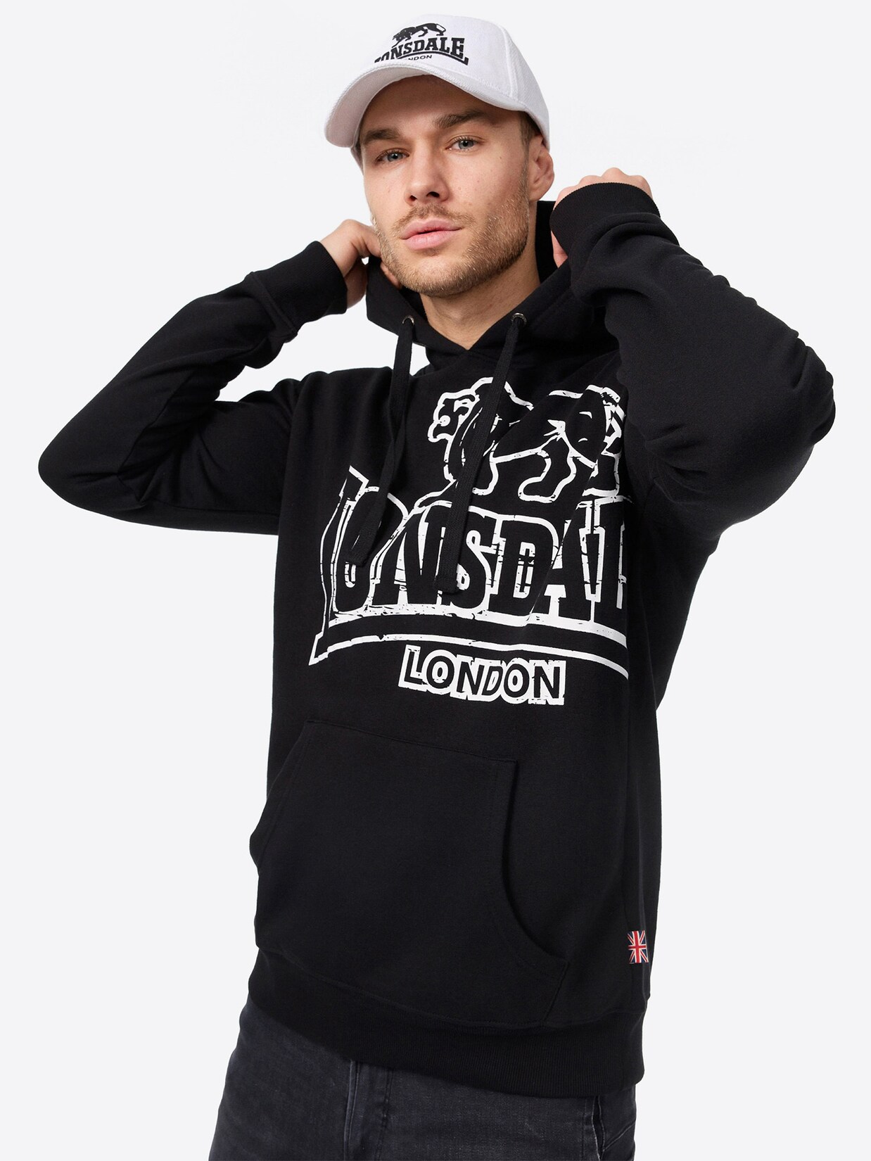 Lonsdale Herren Kapuzensweatshirt schmale Passform TADLEY | 04250818898627