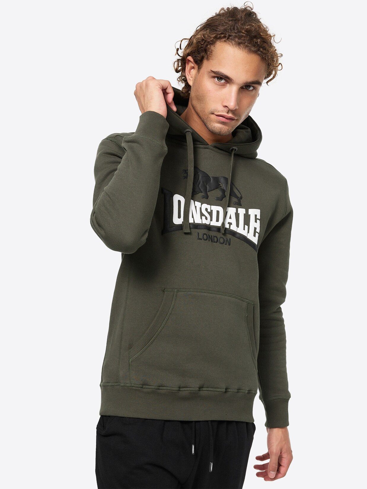 Lonsdale Herren Kapuzensweatshirt normale Passform THURNING