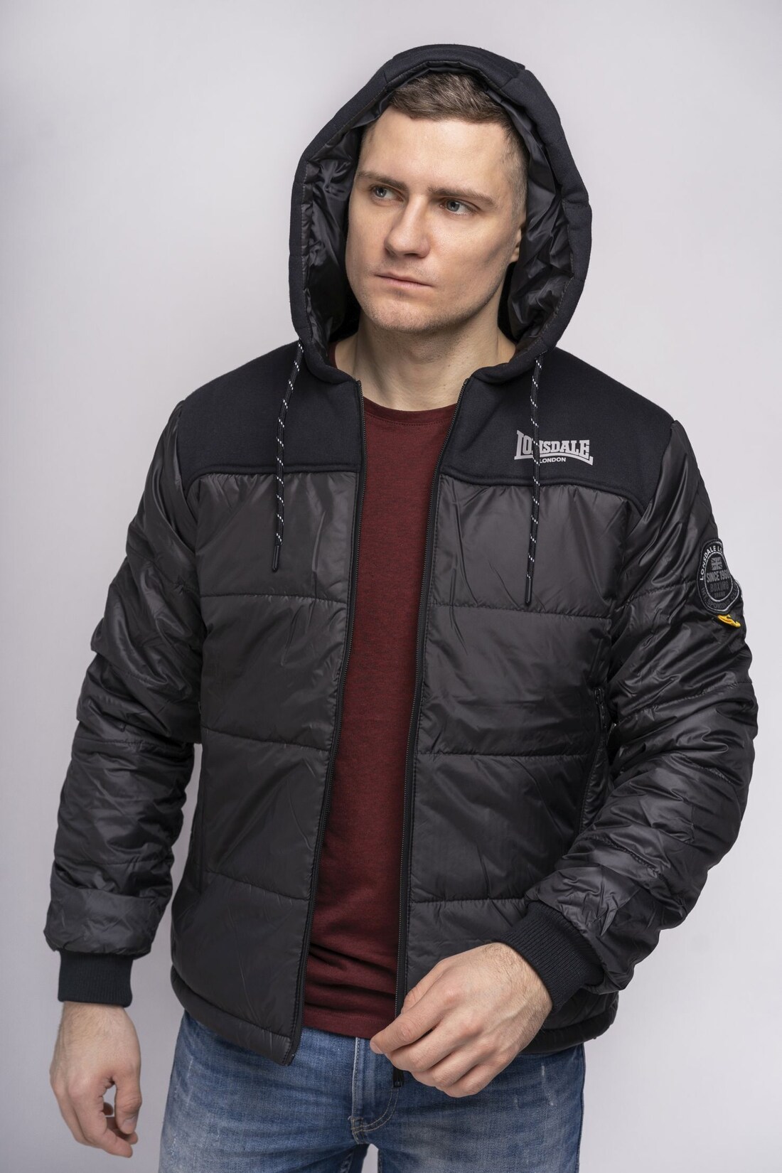 Lonsdale Herren Winterjacke mit Kapuze normale Passform BOTALLACK | 04251522353792