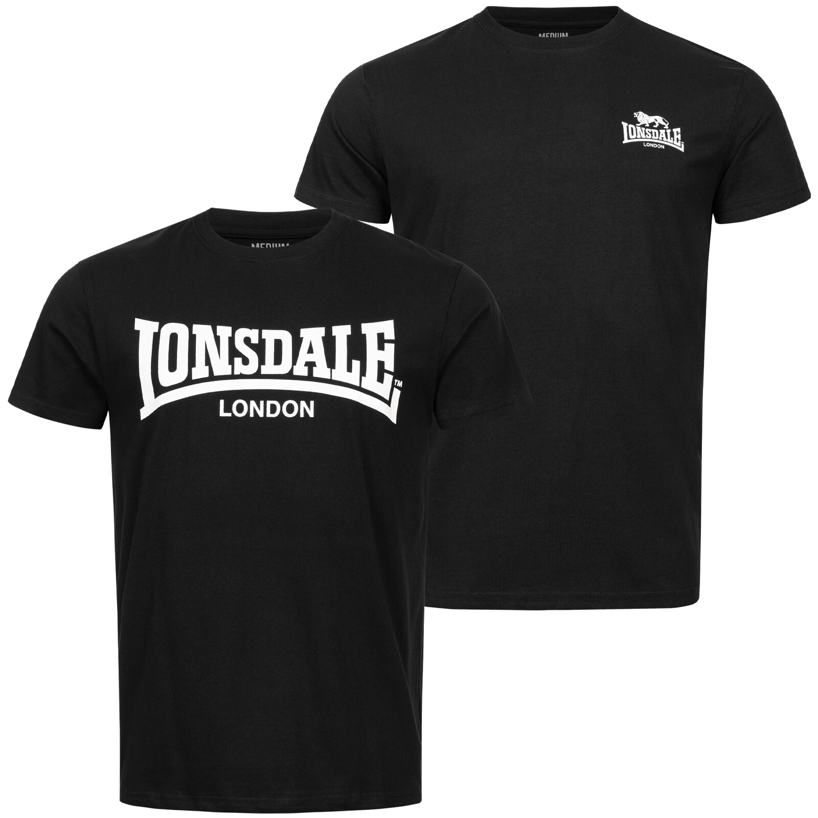Lonsdale Herren T-Shirt normale Passform Doppelpack PIDDINGHOE